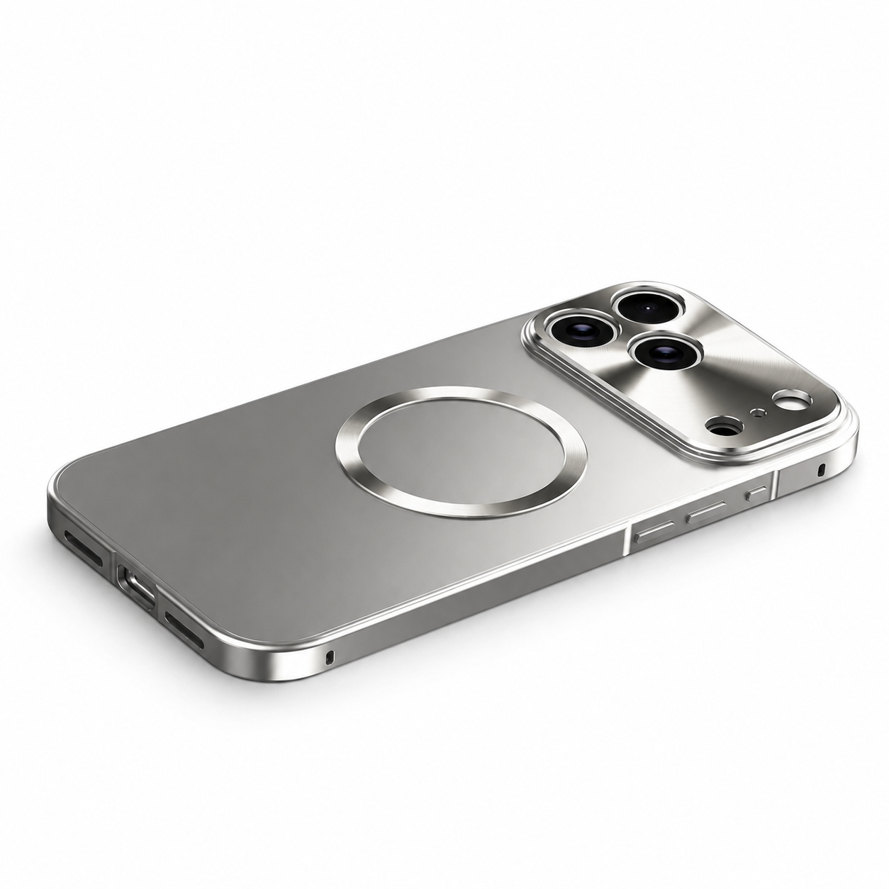 Premium iPhone Case MagSafe Compatible Camera Lens Protection Shockproof Protective Cover Magnetic Wireless Charging Aluminum Frame Frosted Back