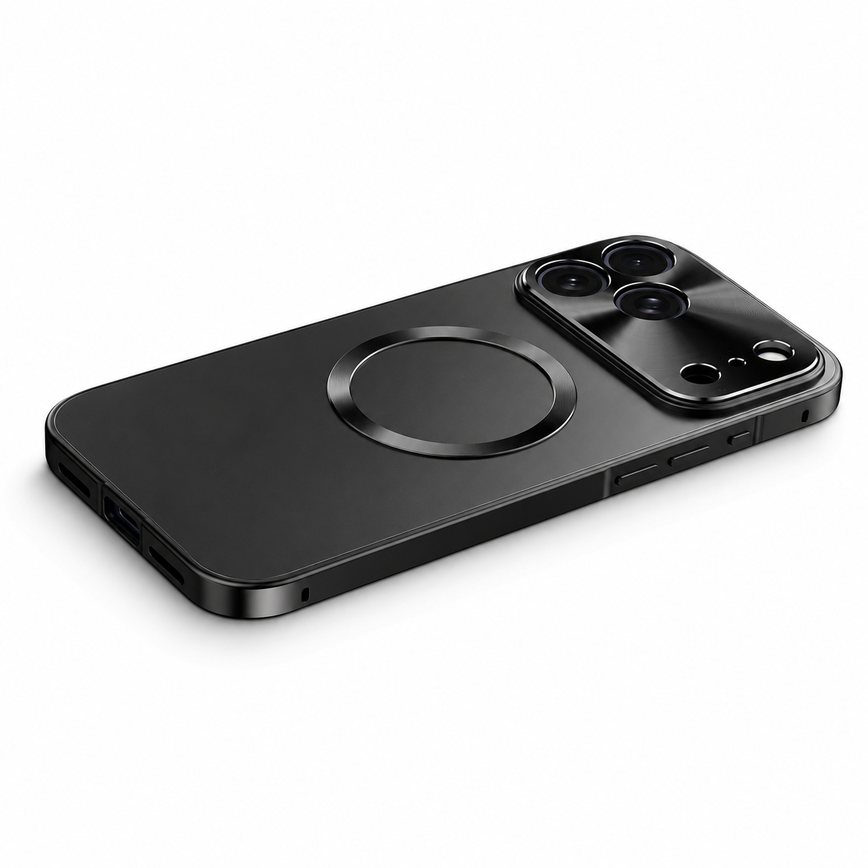 Premium iPhone Case MagSafe Compatible Camera Lens Protection Shockproof Protective Cover Magnetic Wireless Charging Aluminum Frame Frosted Back