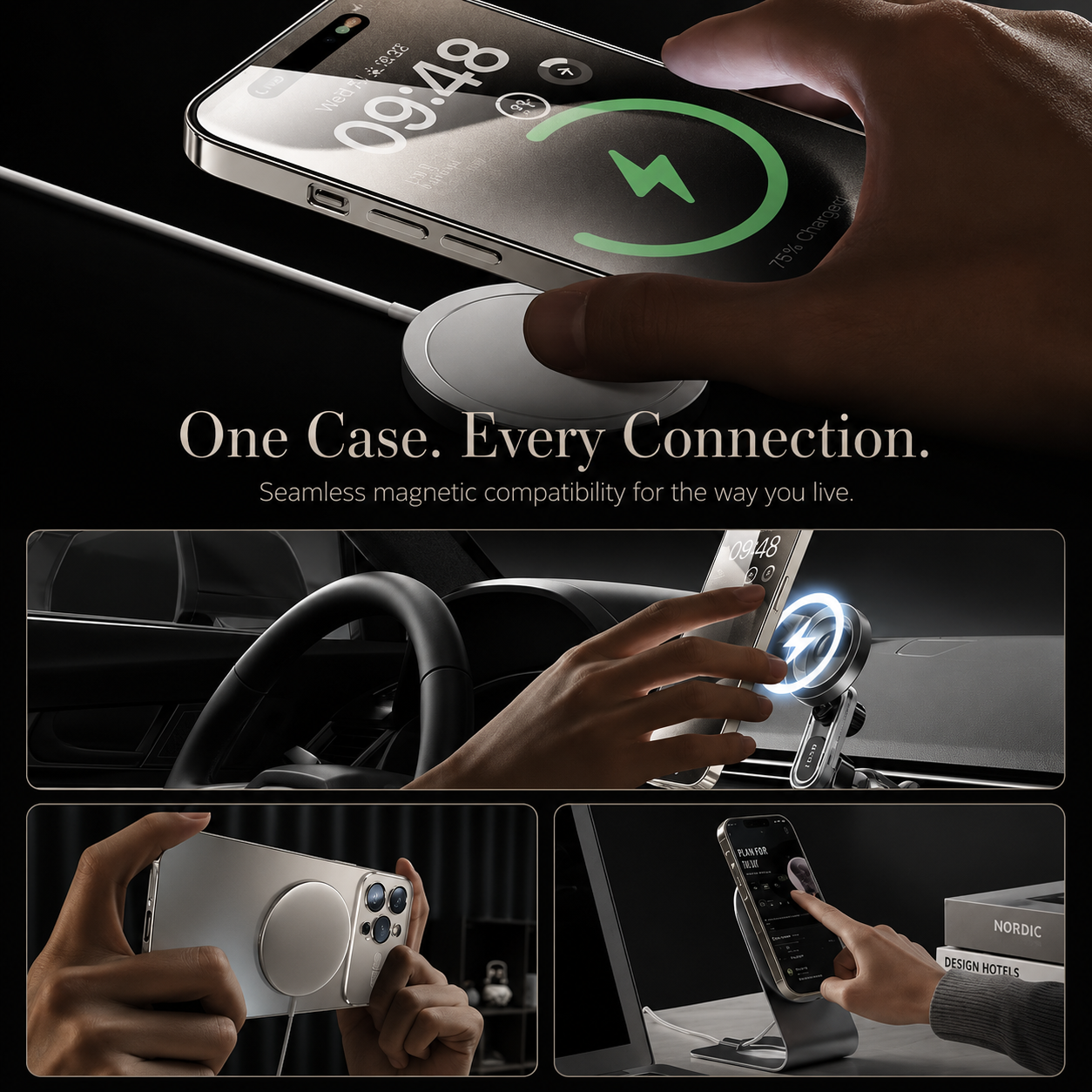 Premium iPhone Case MagSafe Compatible Camera Lens Protection Shockproof Protective Cover Magnetic Wireless Charging Anti Fingerprint Glass Back