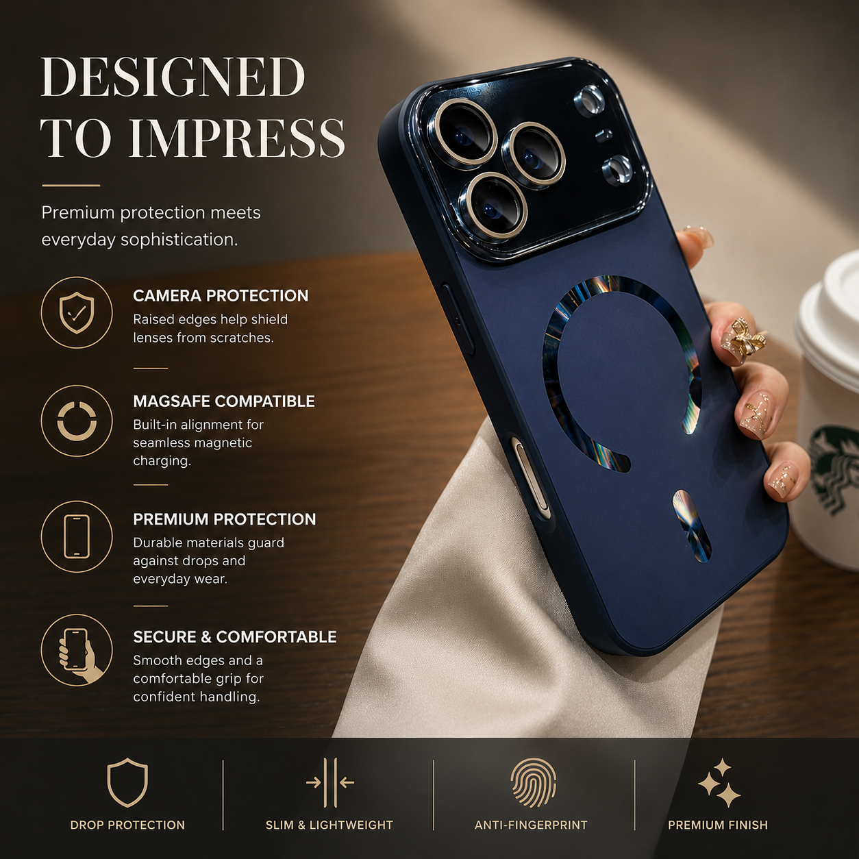 Premium iPhone Case MagSafe Compatible Camera Lens Protection Shockproof Protective Cover Magnetic Wireless Charging Anti Fingerprint Matte Glass Design