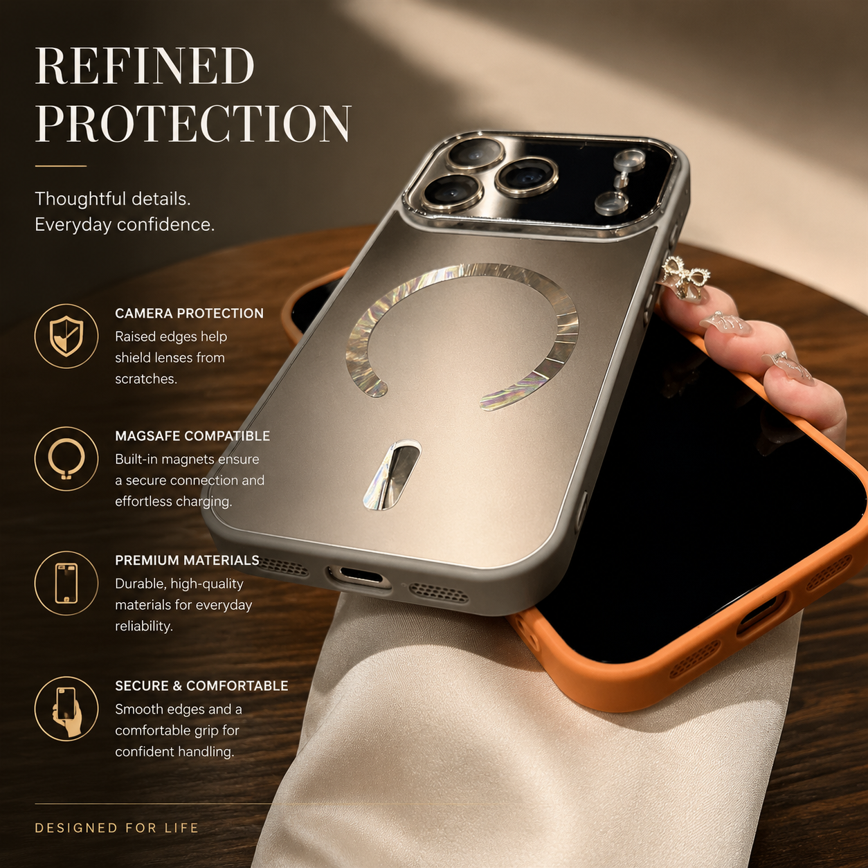Premium iPhone Case MagSafe Compatible Camera Lens Protection Shockproof Protective Cover Magnetic Wireless Charging Anti Fingerprint Matte Glass Design