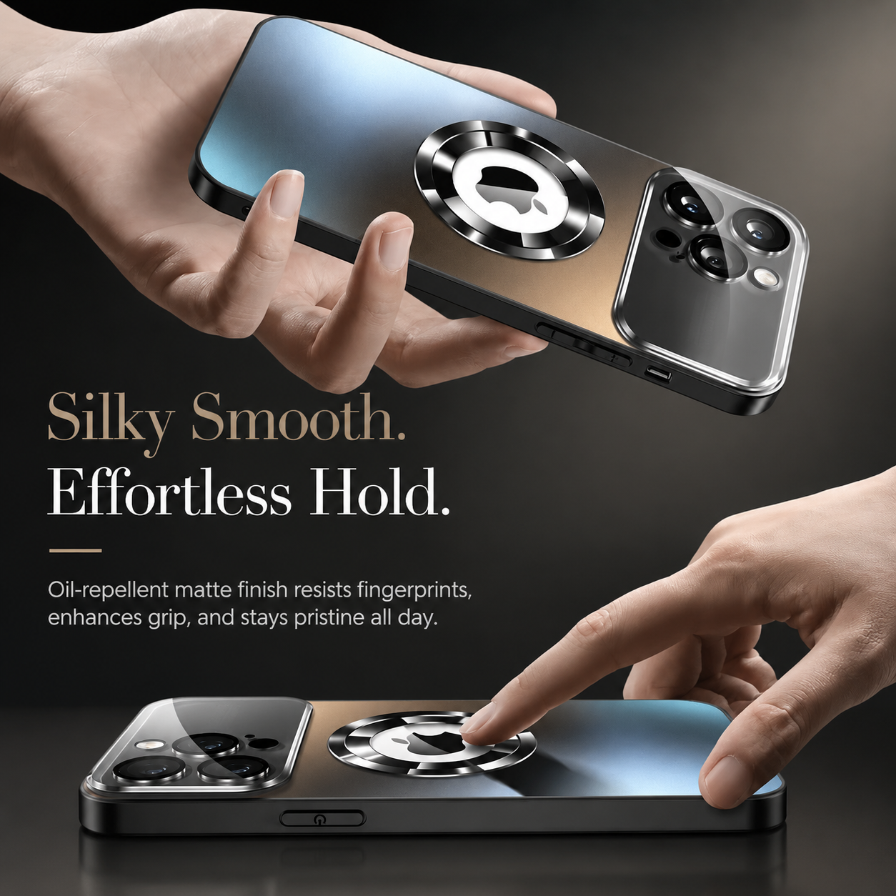 Premium iPhone Case MagSafe Compatible Camera Lens Protection Shockproof Protective Cover Magnetic Wireless Charging Anti Fingerprint Titanium Finish