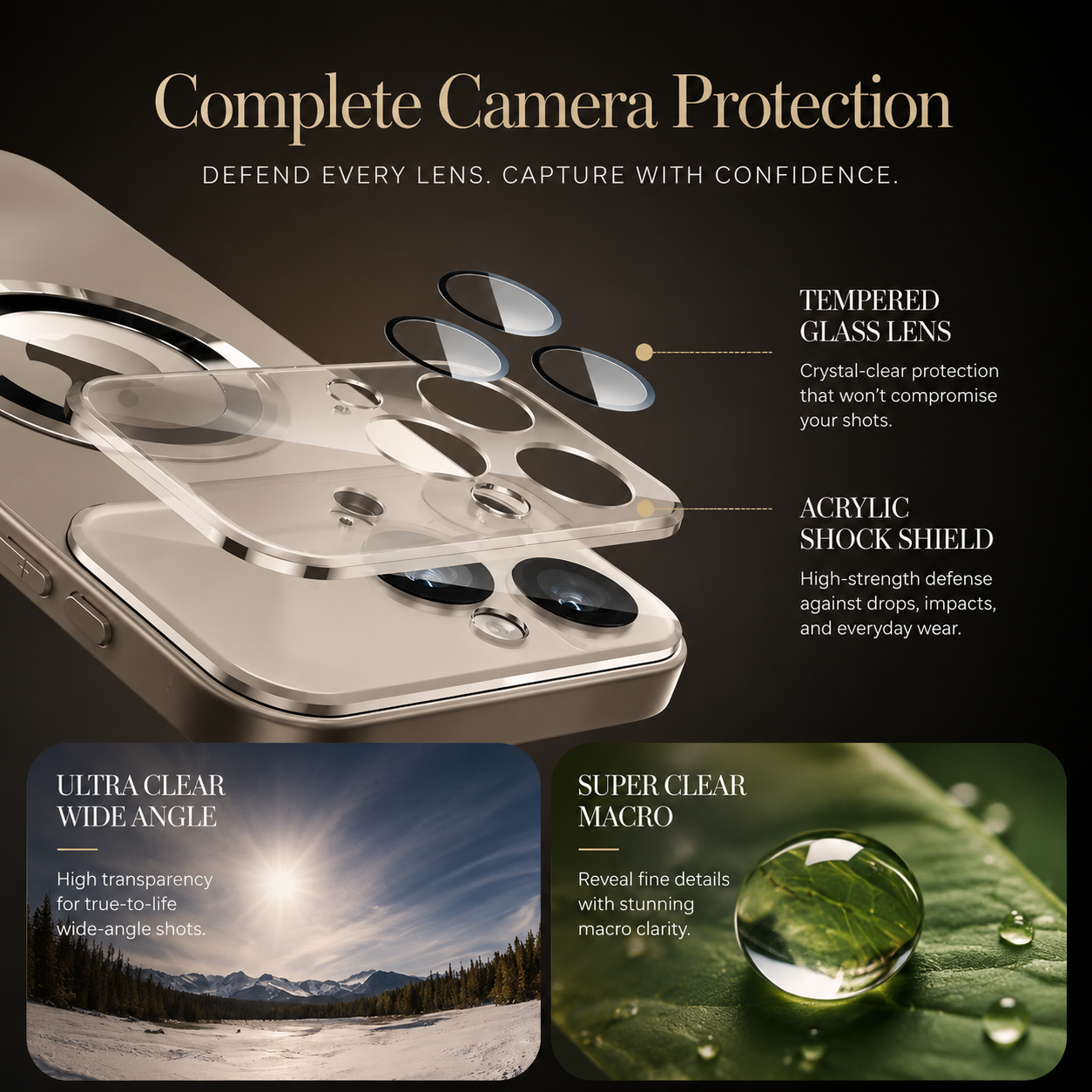 Premium iPhone Case MagSafe Compatible Camera Lens Protection Shockproof Protective Cover Magnetic Wireless Charging Anti Fingerprint Titanium Finish