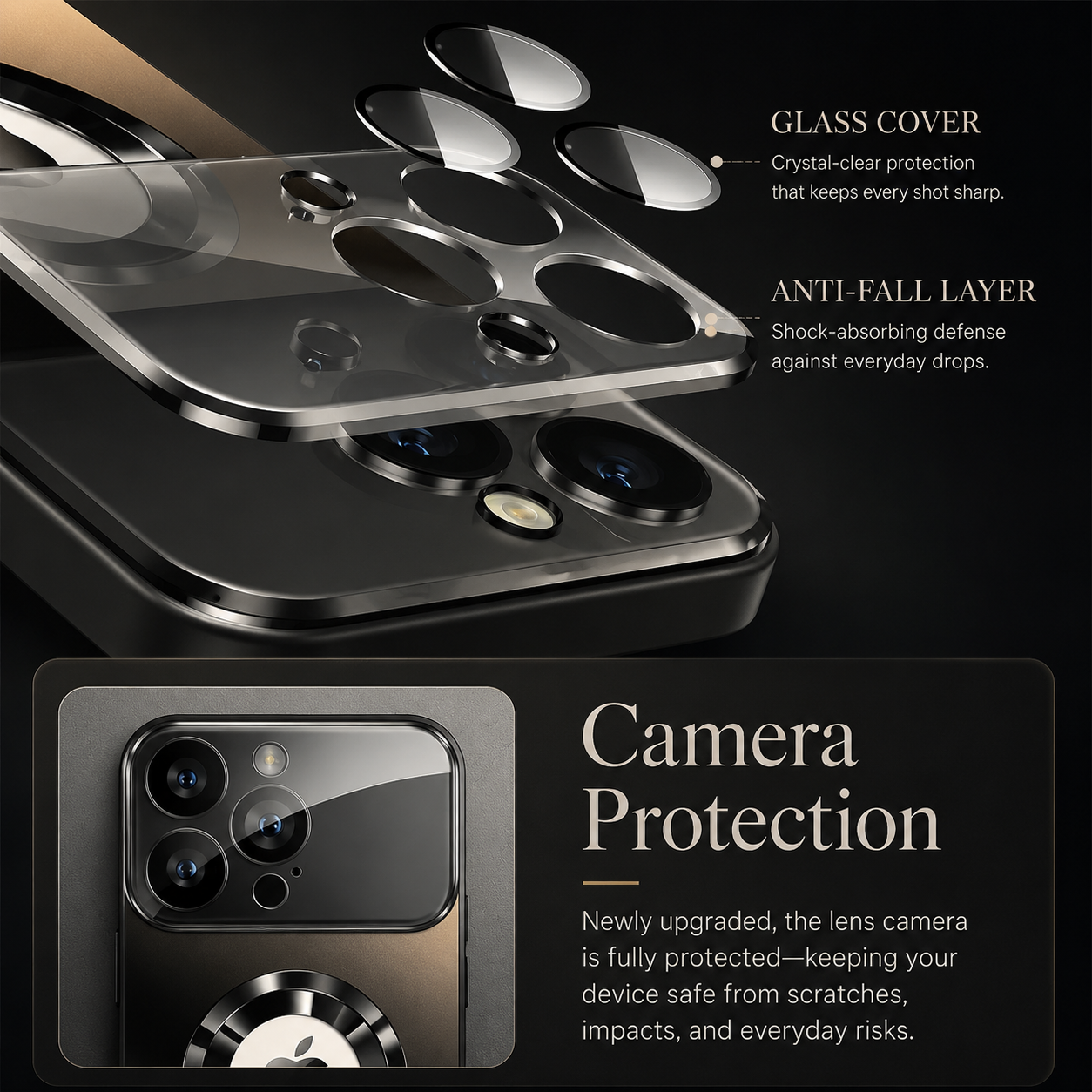 Premium iPhone Case MagSafe Compatible Camera Lens Protection Shockproof Protective Cover Magnetic Wireless Charging Anti Fingerprint Titanium Matte Design