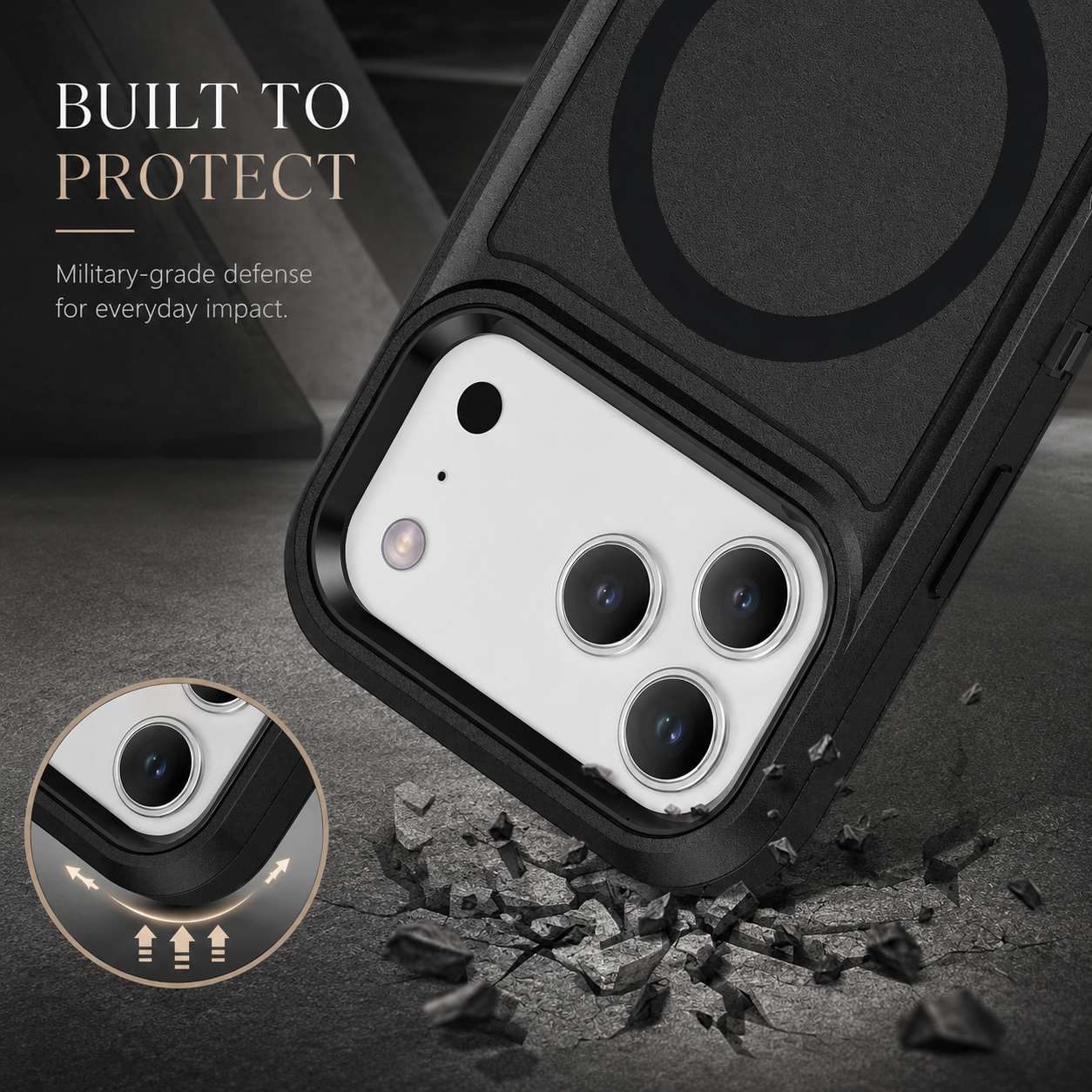 Premium iPhone Case MagSafe Compatible Camera Lens Protection Shockproof Protective Cover Magnetic Wireless Charging Rugged PC TPU Defender Design