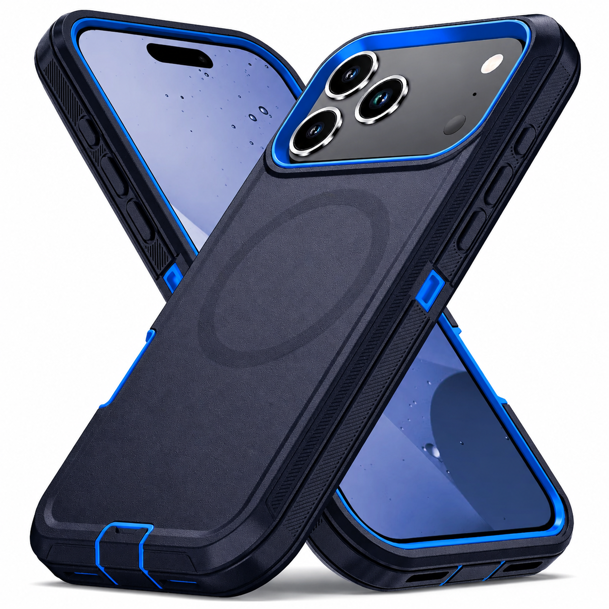 Premium iPhone Case MagSafe Compatible Camera Lens Protection Shockproof Protective Cover Magnetic Wireless Charging Rugged PC TPU Defender Design