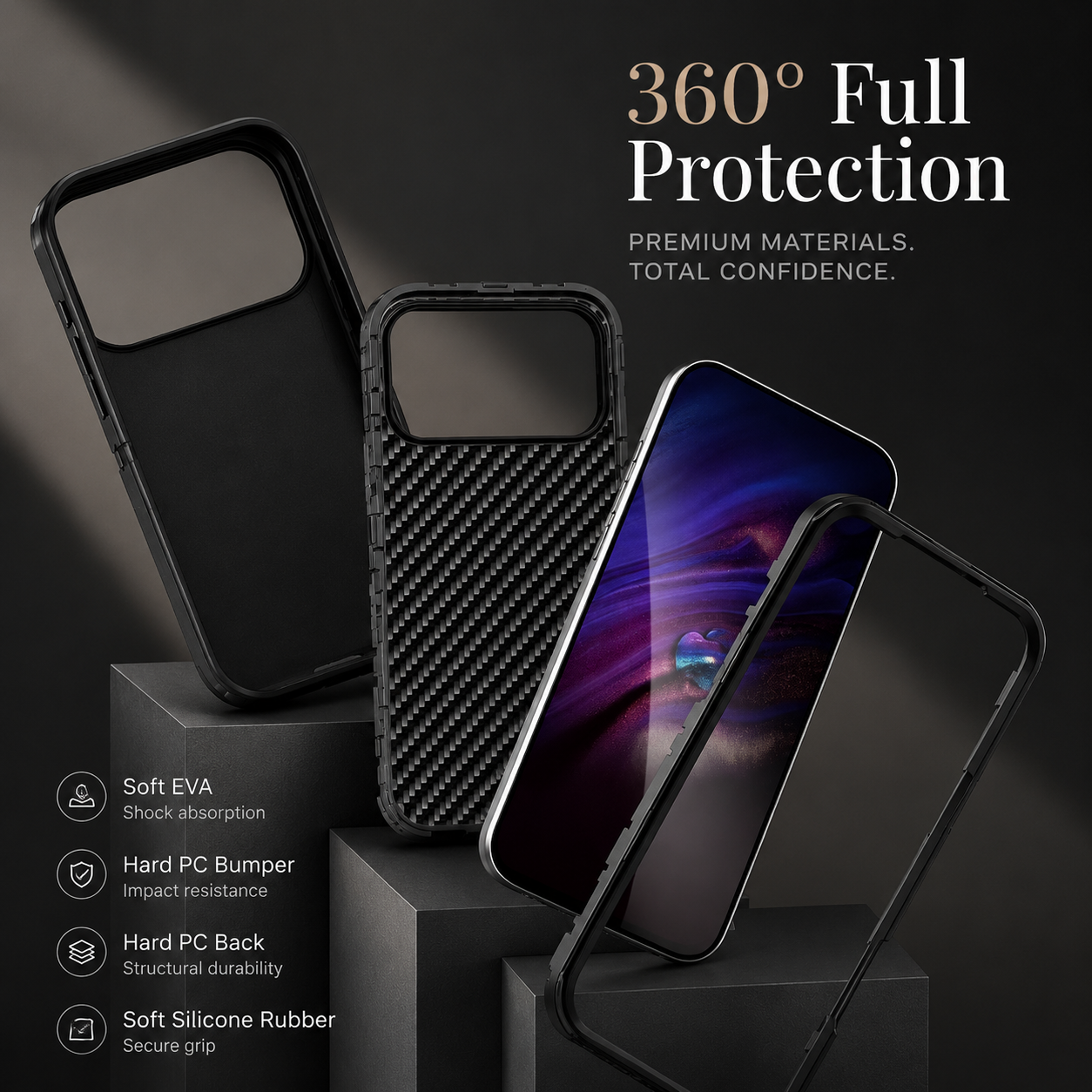 Premium iPhone Case MagSafe Compatible Camera Lens Protection Shockproof Protective Cover Magnetic Wireless Charging Rugged PC TPU Defender Design