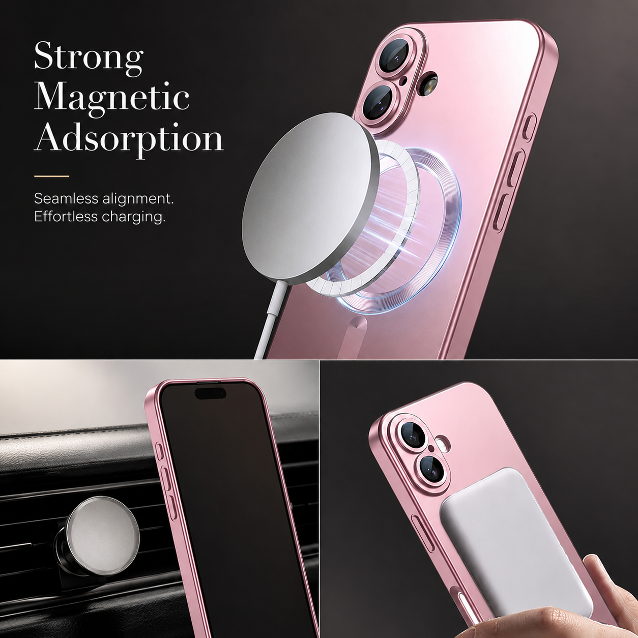 Premium iPhone Case MagSafe Compatible Camera Lens Protection Shockproof Protective Cover Silicone Magnetic Wireless Charging Anti Fingerprint Matte Design