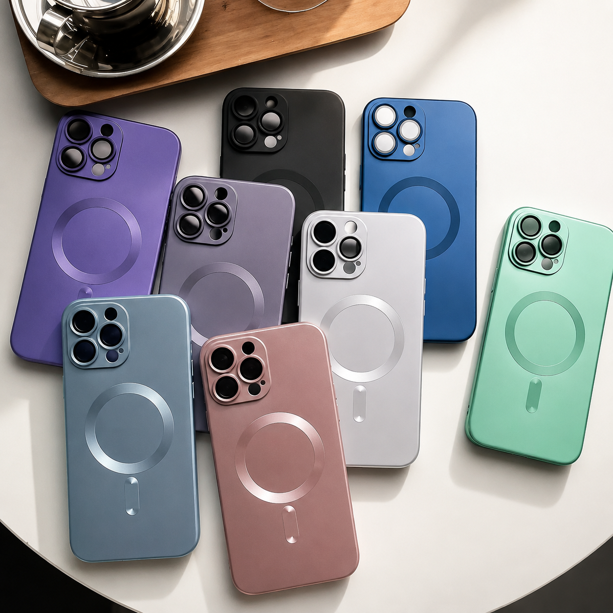 Premium iPhone Case MagSafe Compatible Camera Lens Protection Shockproof Protective Cover Silicone Magnetic Wireless Charging Anti Fingerprint Matte Design