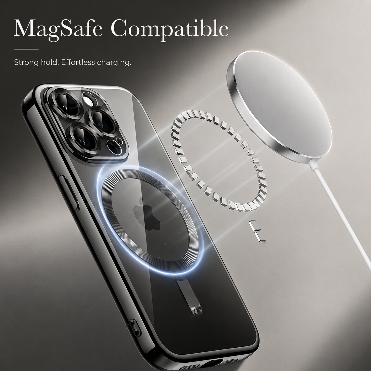 Premium iPhone Case MagSafe Compatible Camera Lens Protection Shockproof Protective Cover Transparent Acrylic Hard Back Scratch Resistant Design