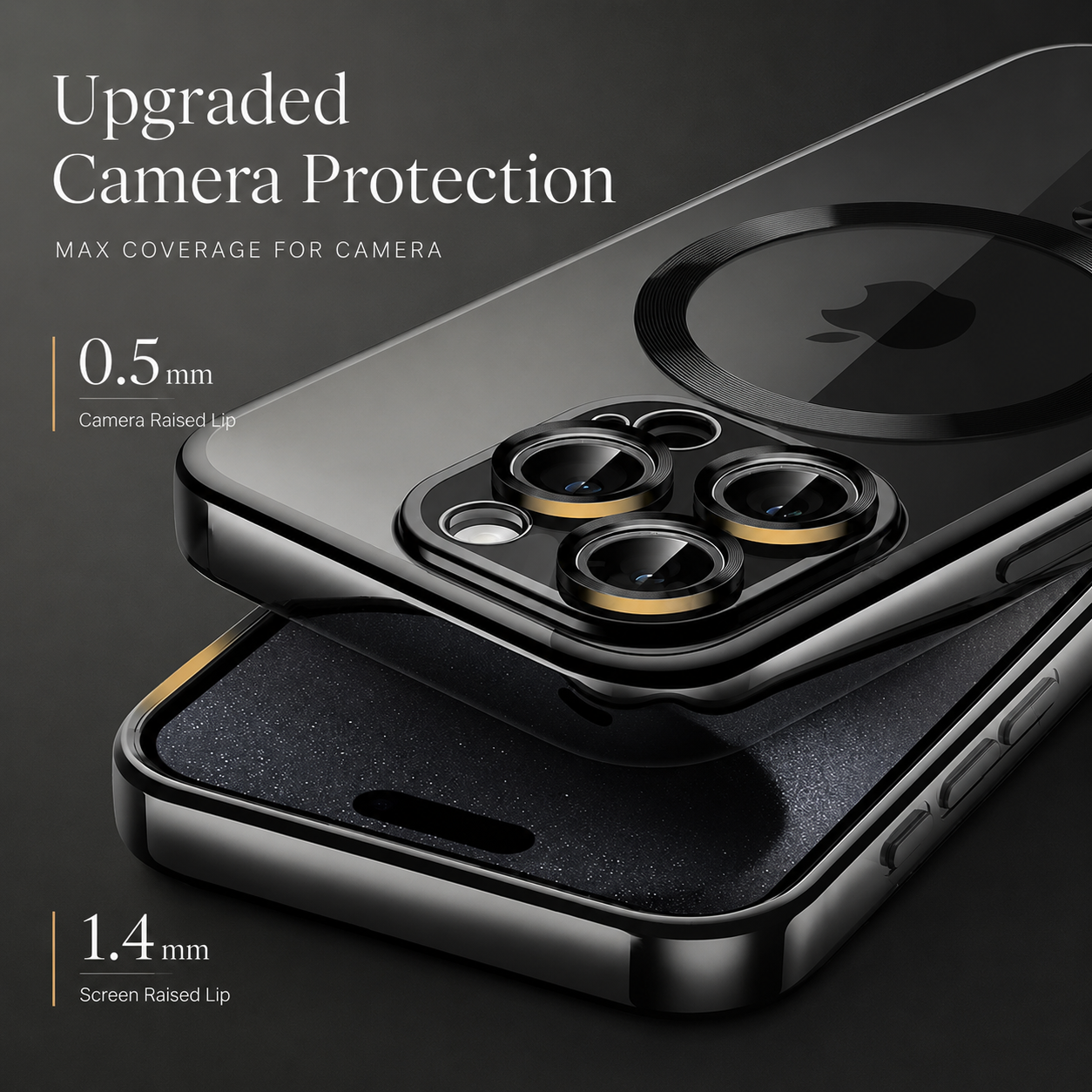 Premium iPhone Case MagSafe Compatible Camera Lens Protection Shockproof Protective Cover Transparent Acrylic Hard Back Scratch Resistant Design