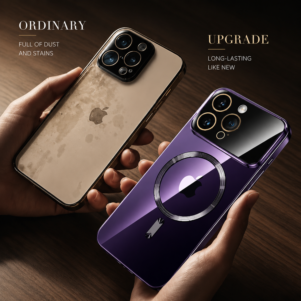 Premium iPhone Case MagSafe Compatible Camera Lens Protection Shockproof Protective Cover Transparent Acrylic Hard Back Scratch Resistant Design