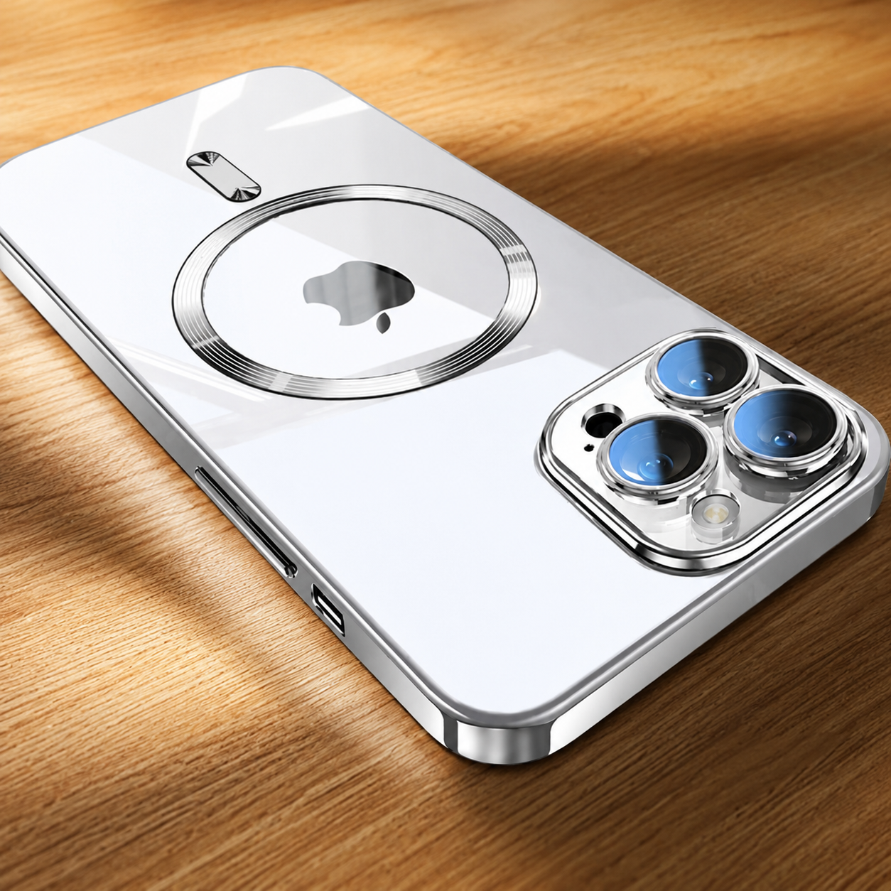 Premium iPhone Case MagSafe Compatible Camera Lens Protection Shockproof Protective Cover Transparent Acrylic Hard Back Scratch Resistant Design