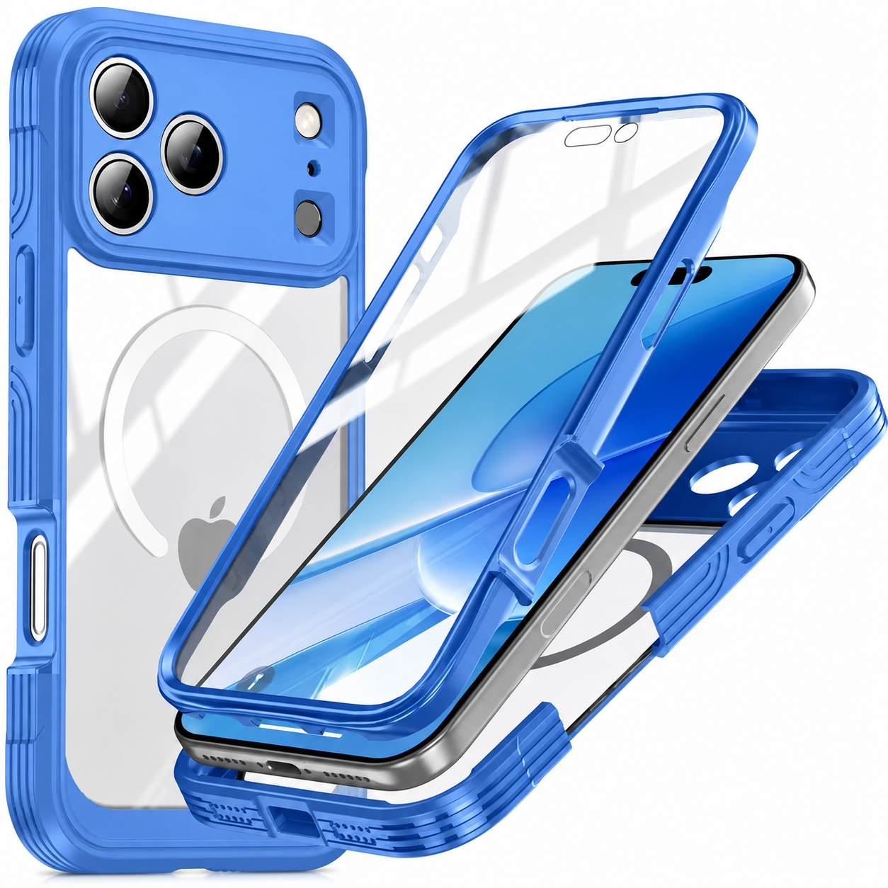 Premium iPhone Case MagSafe Compatible Camera Lens Protection Shockproof Protective Cover Transparent Full Body Magnetic Wireless Charging Design