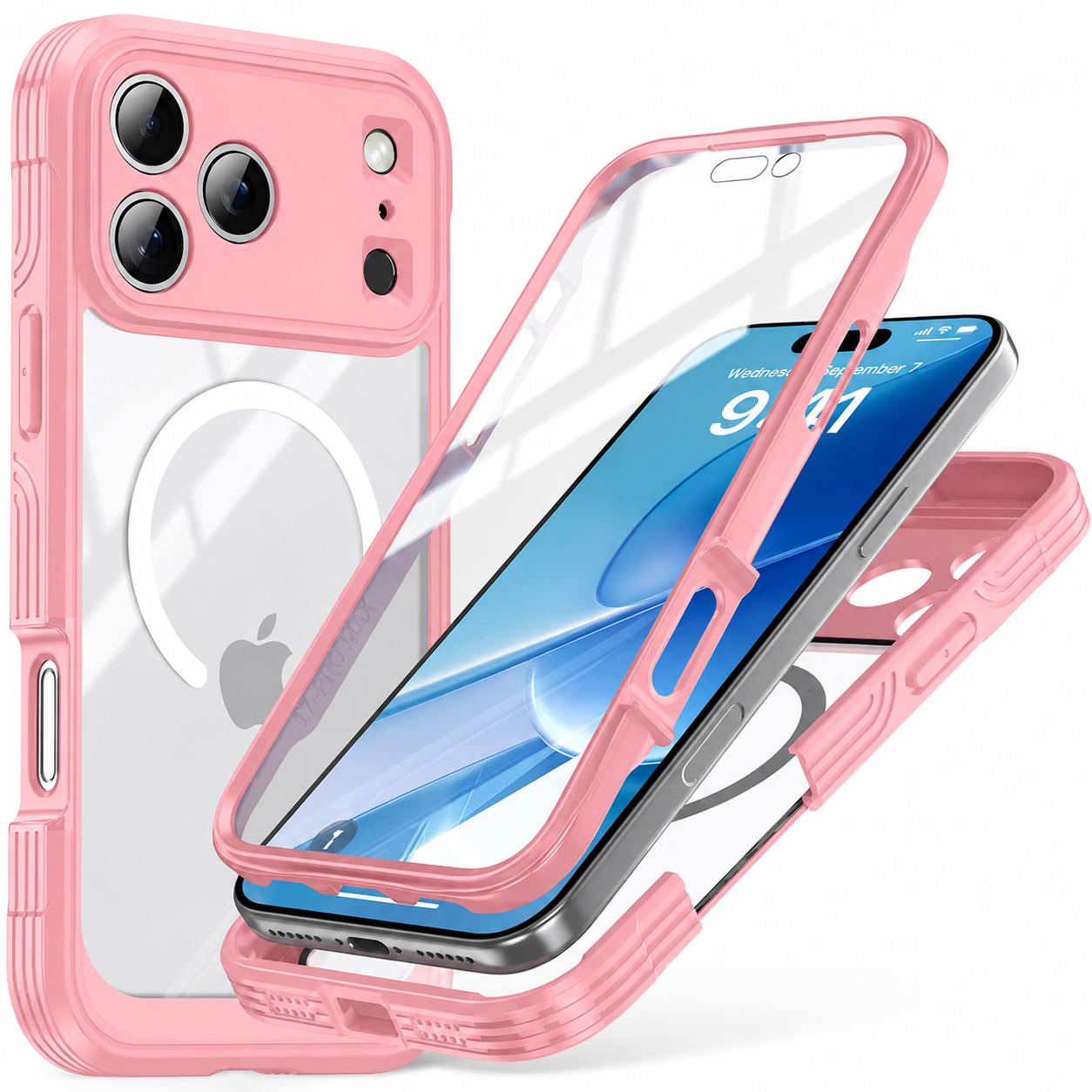 Premium iPhone Case MagSafe Compatible Camera Lens Protection Shockproof Protective Cover Transparent Full Body Magnetic Wireless Charging Design