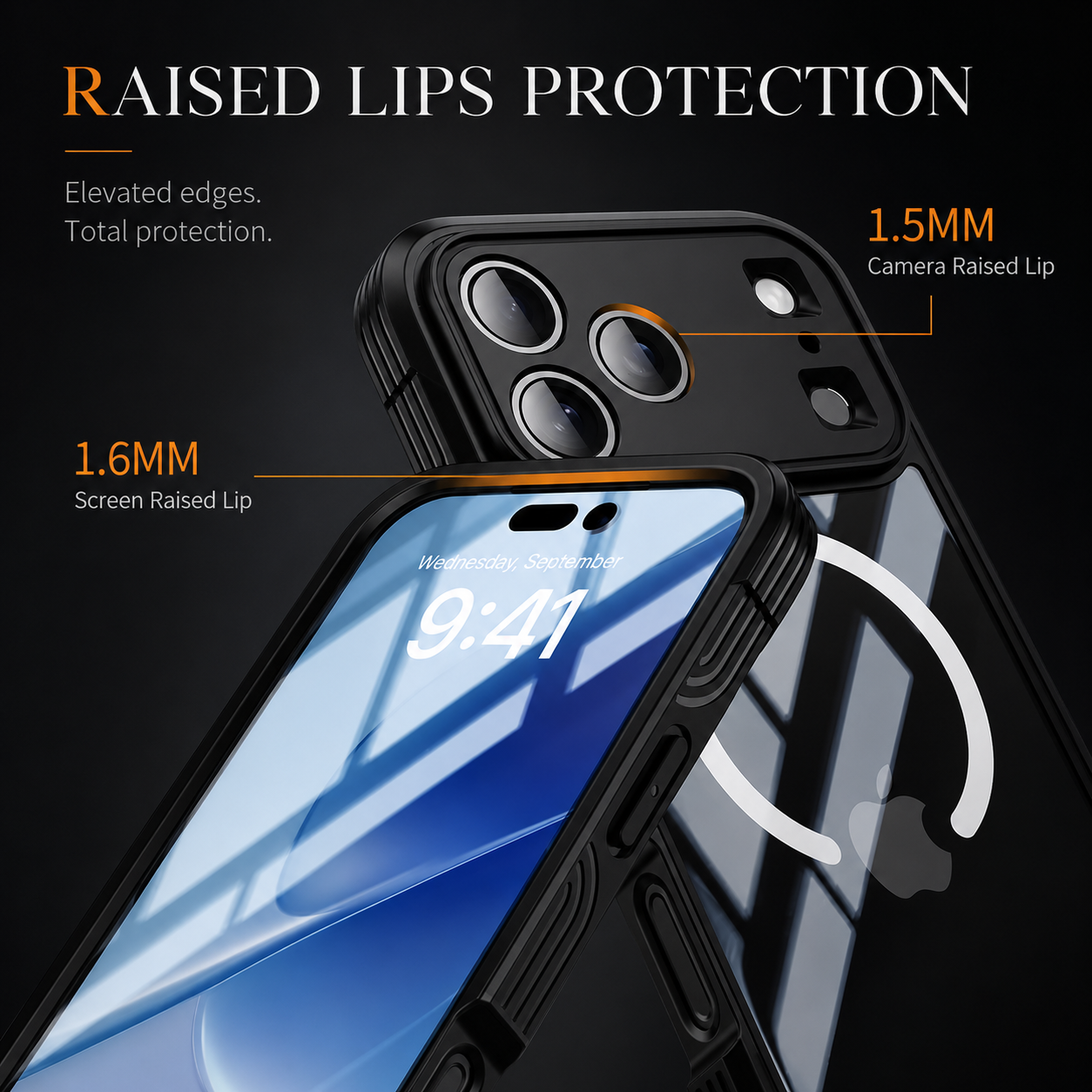 Premium iPhone Case MagSafe Compatible Camera Lens Protection Shockproof Protective Cover Transparent Full Body Magnetic Wireless Charging Design