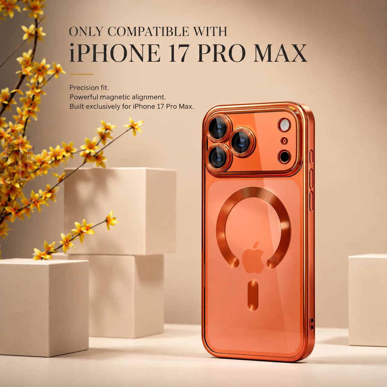 Premium iPhone Case MagSafe Compatible Camera Lens Protection Shockproof Protective Cover Transparent TPU Magnetic Wireless Charging Design