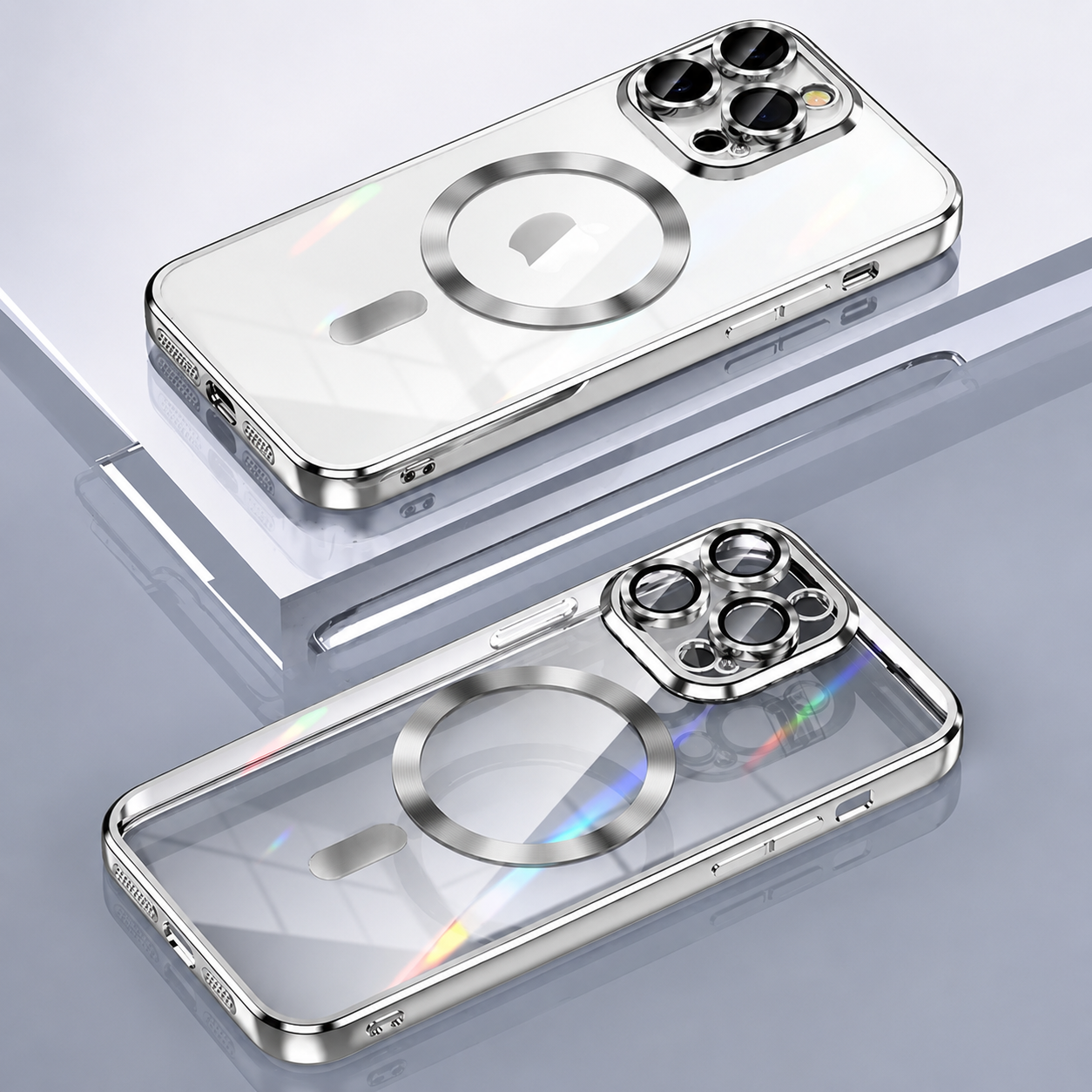 Premium iPhone Case MagSafe Compatible Camera Lens Protection Shockproof Protective Cover Transparent TPU Magnetic Wireless Charging Design