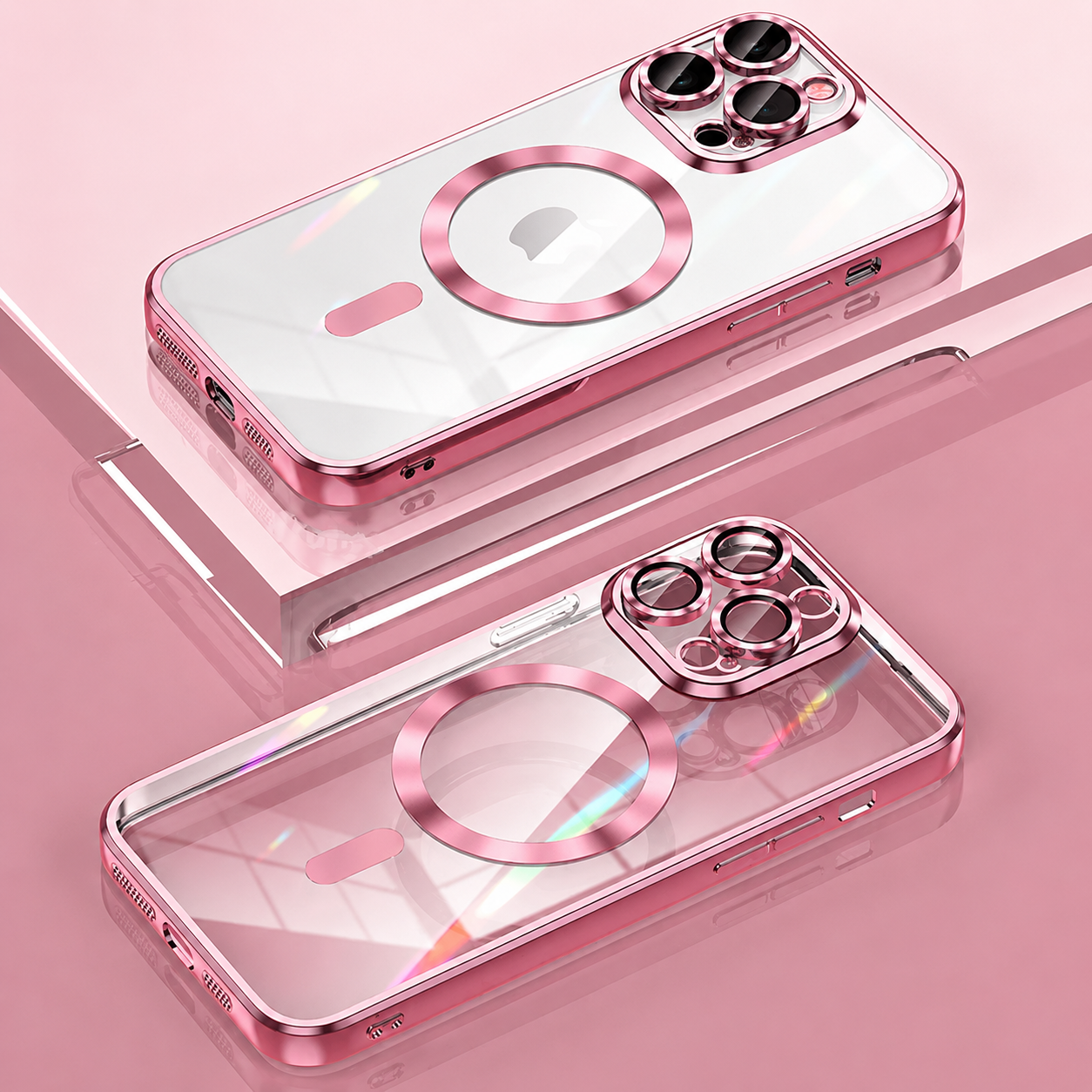 Premium iPhone Case MagSafe Compatible Camera Lens Protection Shockproof Protective Cover Transparent TPU Magnetic Wireless Charging Design