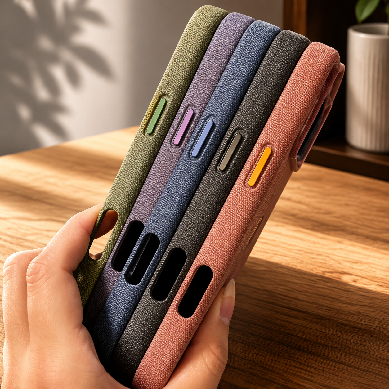 Premium iPhone Case MagSafe Compatible Camera Lens Protection Shockproof Protective Cover Wireless Charging Anti Fingerprint Woven Fabric Design