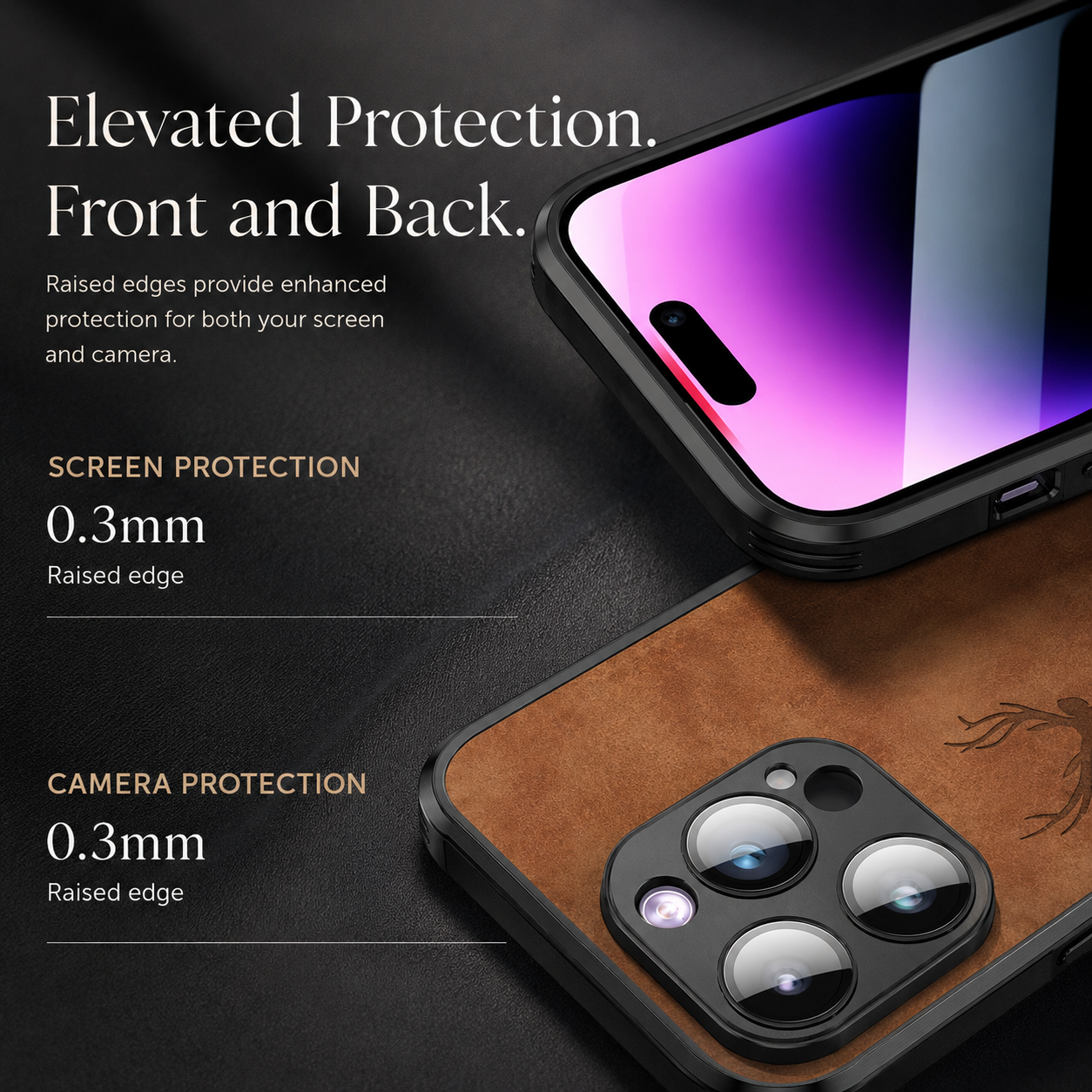 Premium iPhone Case MagSafe Compatible Canvas Texture Protective Cover Camera Lens Protection Shockproof Deer Design Bumper Frame Slim Design