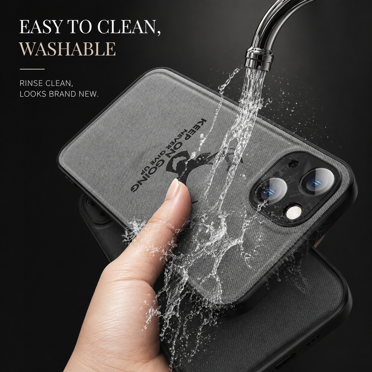 Premium iPhone Case MagSafe Compatible Canvas Texture Protective Cover Camera Lens Protection Shockproof Deer Design Bumper Frame Slim Design