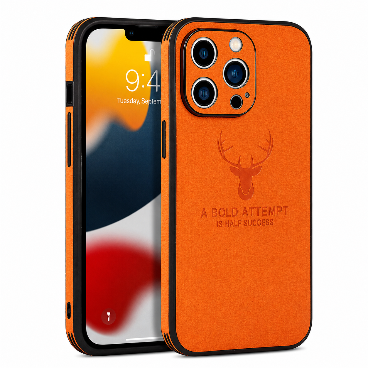 Premium iPhone Case MagSafe Compatible Canvas Texture Protective Cover Camera Lens Protection Shockproof Deer Design Bumper Frame Slim Design