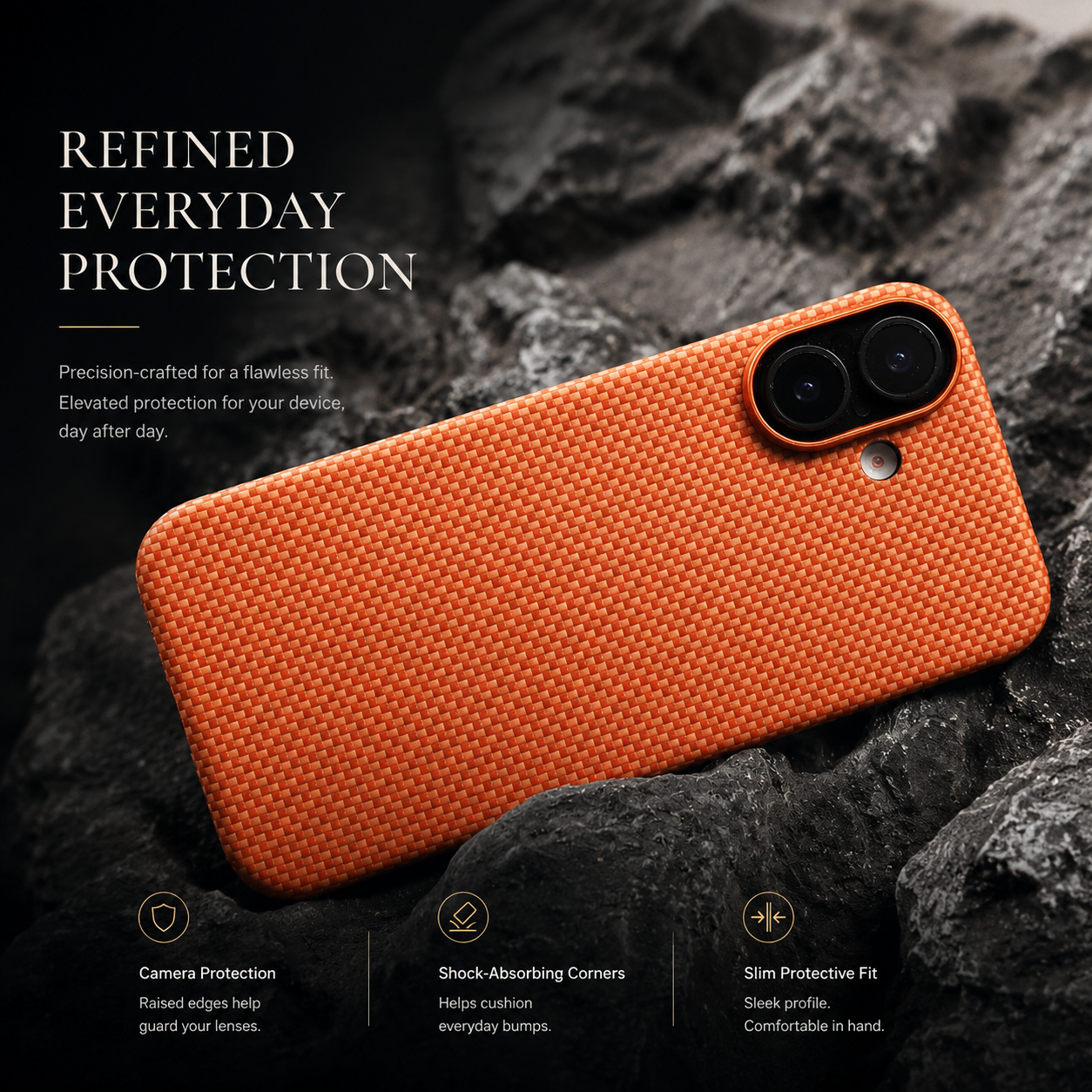 Premium iPhone Case MagSafe Compatible Carbon Aramid Fiber Cover Kevlar Texture Shockproof Protection Full Body Protective Anti Scratch Design