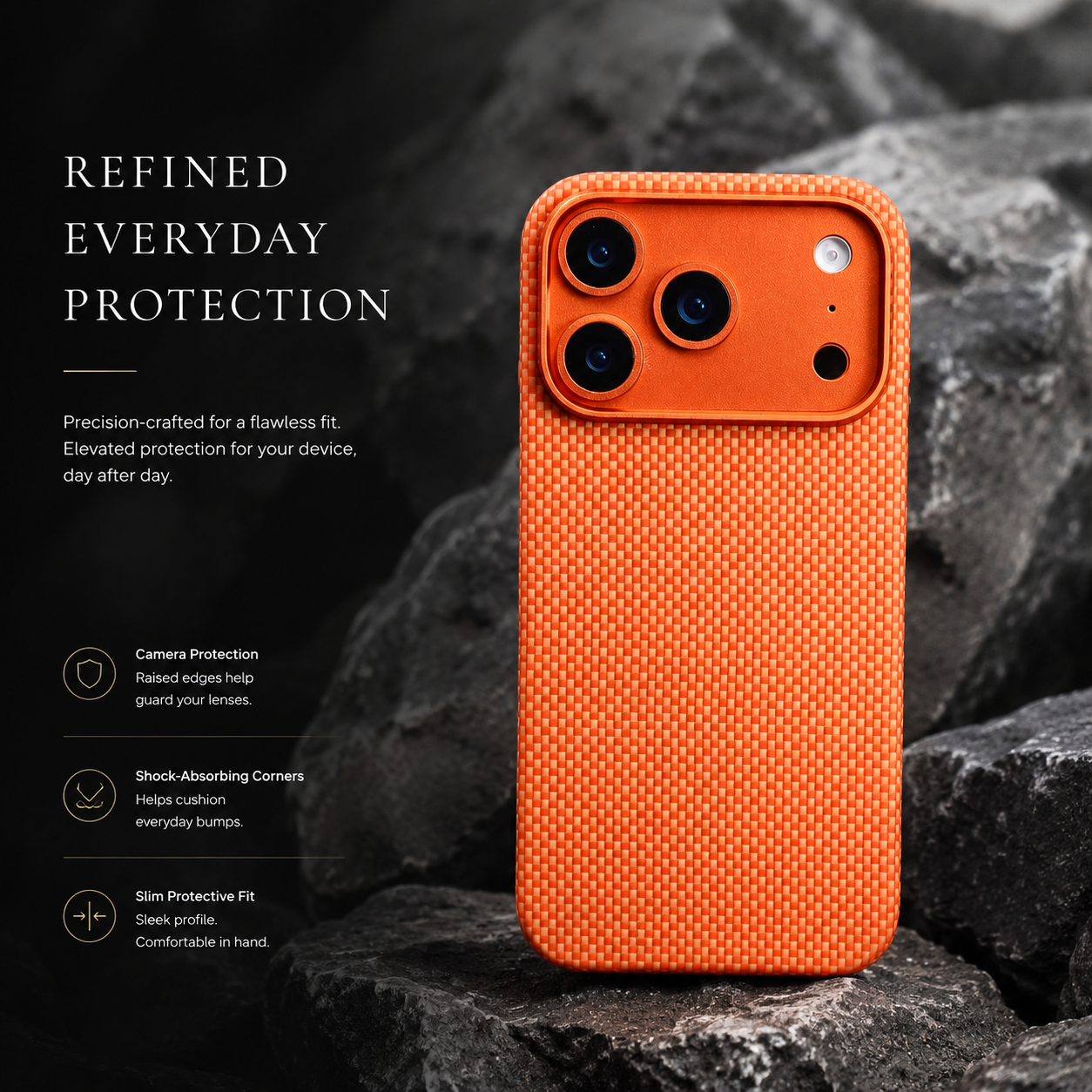 Premium iPhone Case MagSafe Compatible Carbon Aramid Fiber Cover Kevlar Texture Shockproof Protection Full Body Protective Anti Scratch Design
