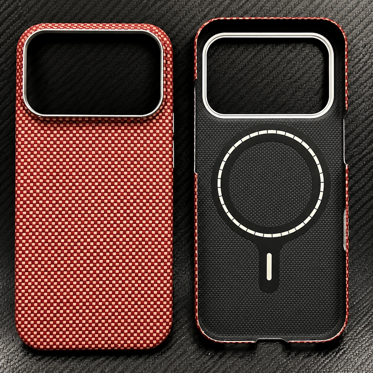 Premium iPhone Case MagSafe Compatible Carbon Fiber Aramid Cover Shockproof Anti Fingerprint Non Slip Grip Lightweight Durable Protective Case