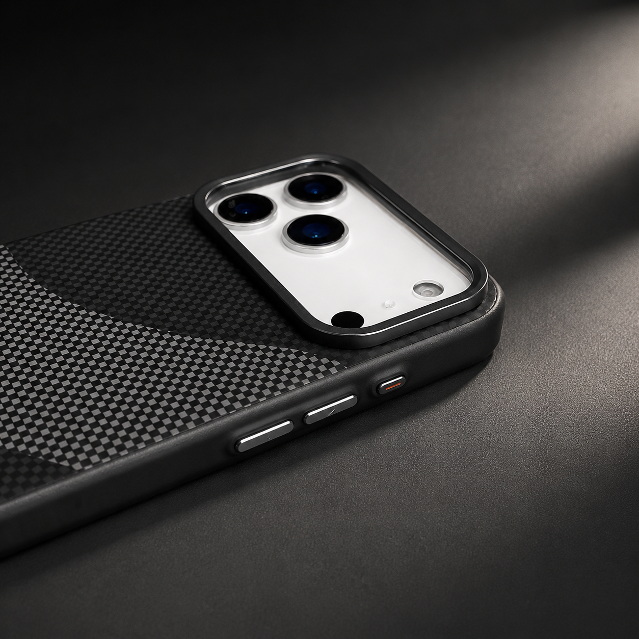 Premium iPhone Case MagSafe Compatible Carbon Fiber Armor with Alloy Lens Protection, Shockproof Non Slip Full Coverage PC Construction, Durable Design