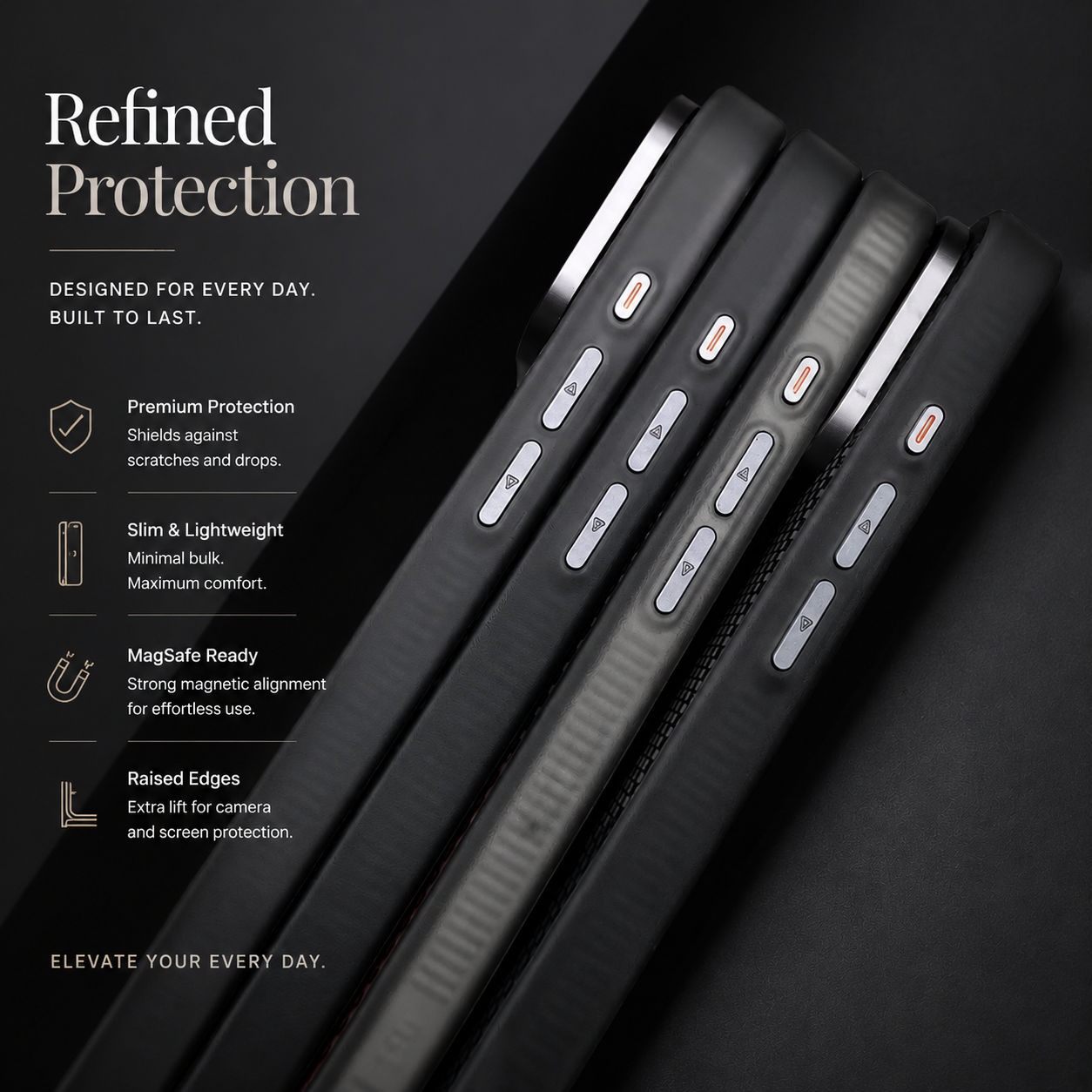 Premium iPhone Case MagSafe Compatible Carbon Fiber Armor with Alloy Lens Protection, Shockproof Non Slip Full Coverage PC Construction, Durable Design