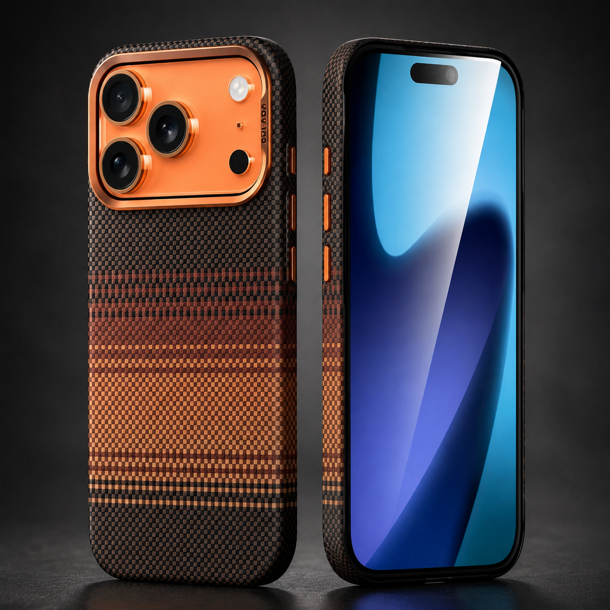 Premium iPhone Case MagSafe Compatible Carbon Fiber Design with Camera Lens Protection, PC Hard Shell Construction, Shockproof Anti Scratch Finish