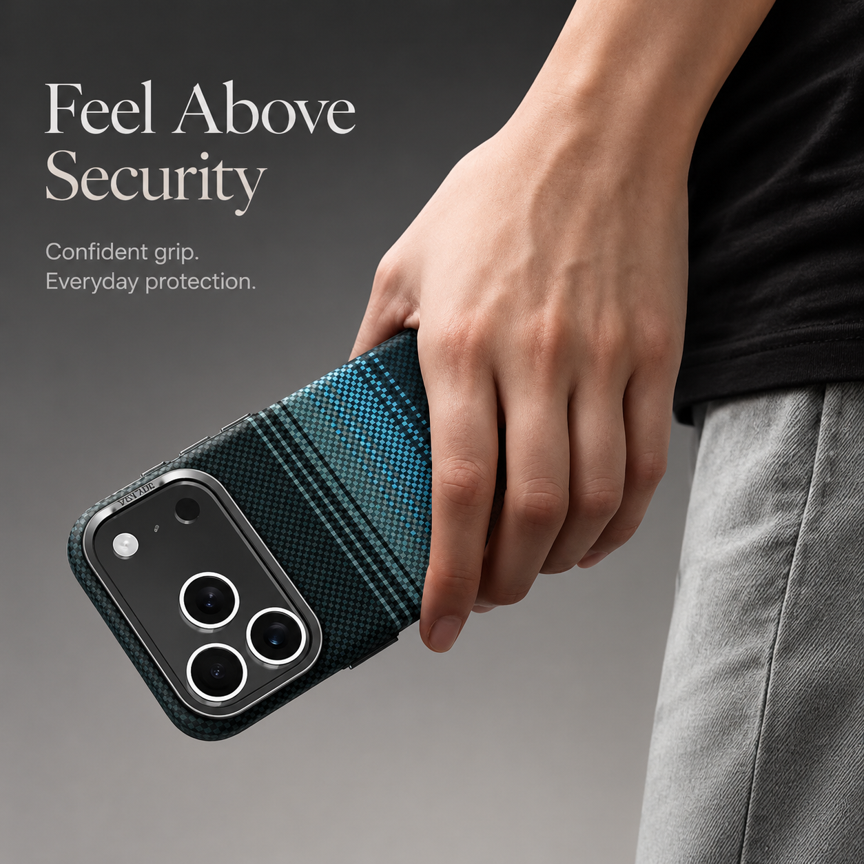 Premium iPhone Case MagSafe Compatible Carbon Fiber Design with Camera Lens Protection, PC Hard Shell Construction, Shockproof Anti Scratch Finish