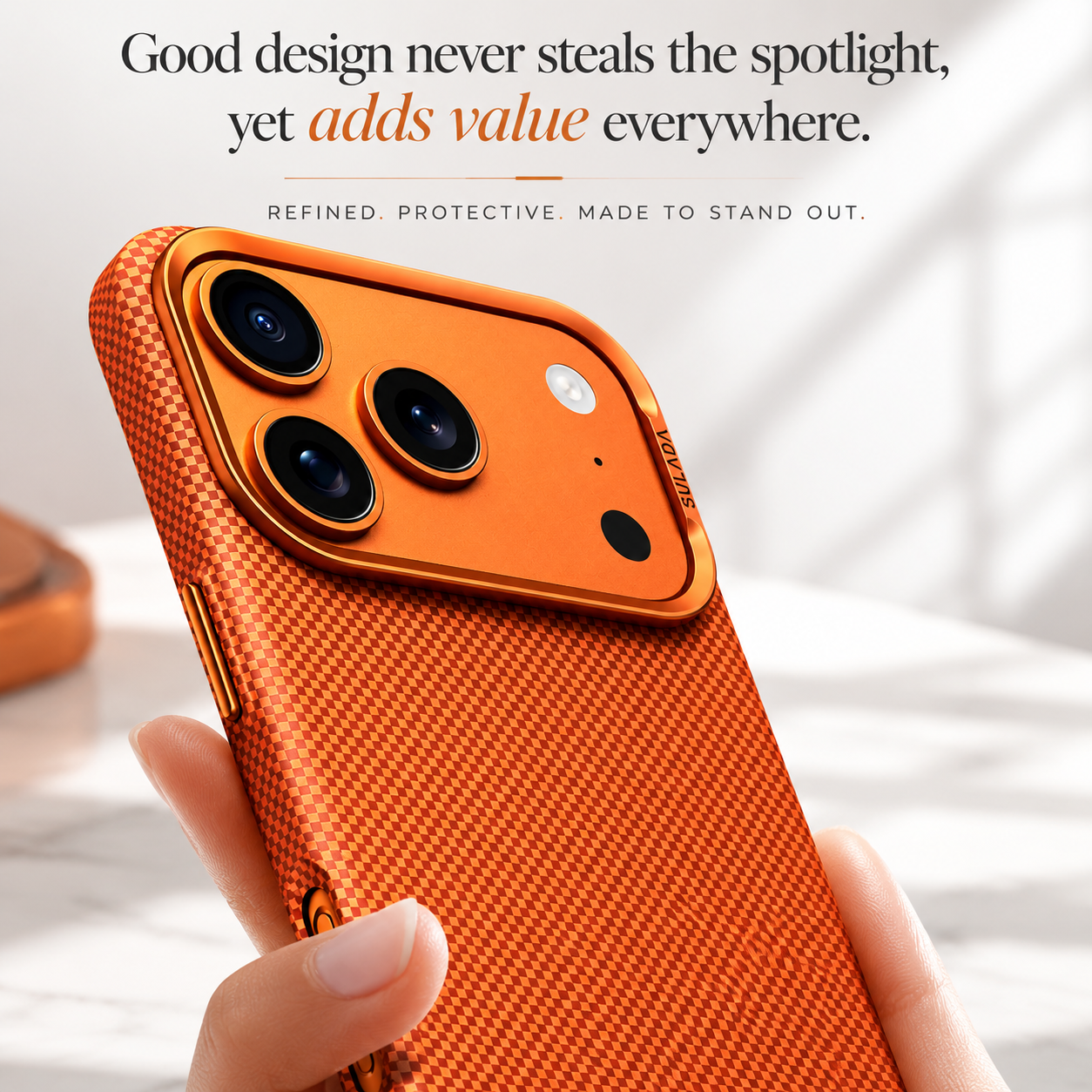 Premium iPhone Case MagSafe Compatible Carbon Fiber Finish, Camera Lens Protection, Integrated Stand Function, Shockproof PC Hard Shell Design