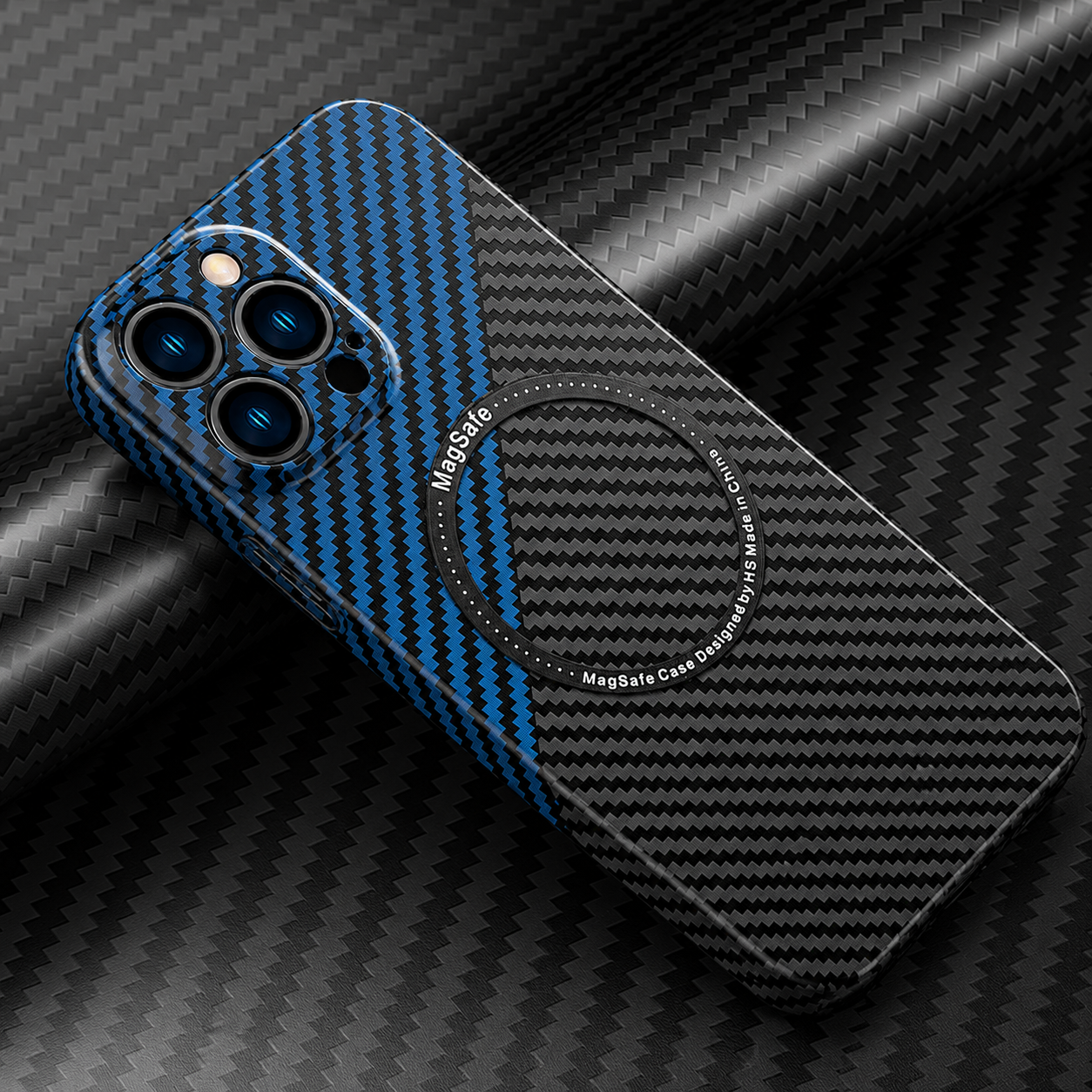 Premium iPhone Case MagSafe Compatible Carbon Fiber Magnetic Protective Cover Camera Lens Protection Shockproof Slim Lightweight Design