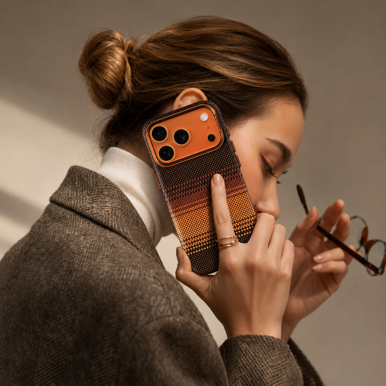 Premium iPhone Case MagSafe Compatible Carbon Fiber Pattern Cover with Shockproof PC Protection, Secure Grip, Camera Lens Protection and Scratch Resistant Design