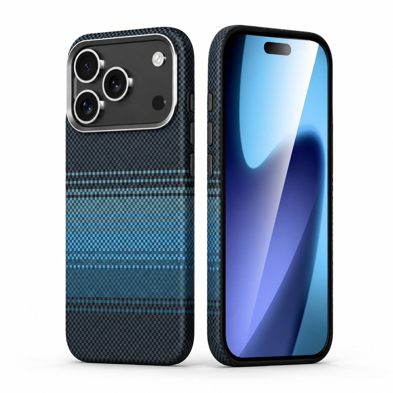Premium iPhone Case MagSafe Compatible Carbon Fiber Pattern Cover with Shockproof PC Protection, Secure Grip, Camera Lens Protection and Scratch Resistant Design