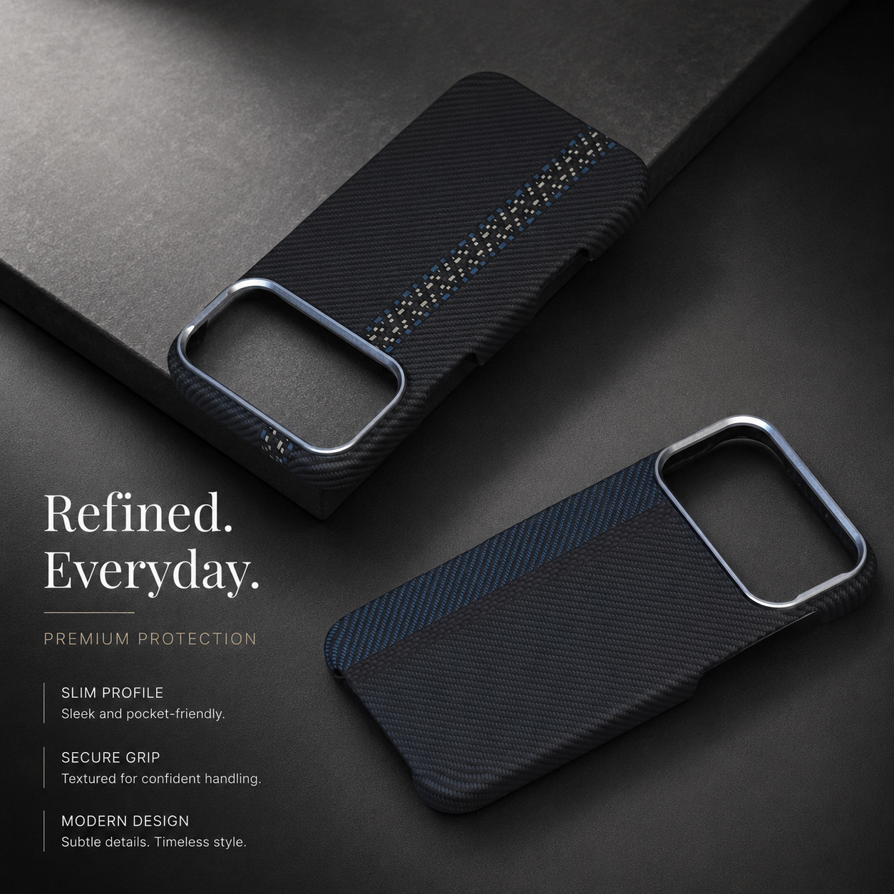Premium iPhone Case MagSafe Compatible Carbon Fiber Texture Magnetic Cover, Shockproof Protective PC TPU Hybrid Design with Secure Grip Support