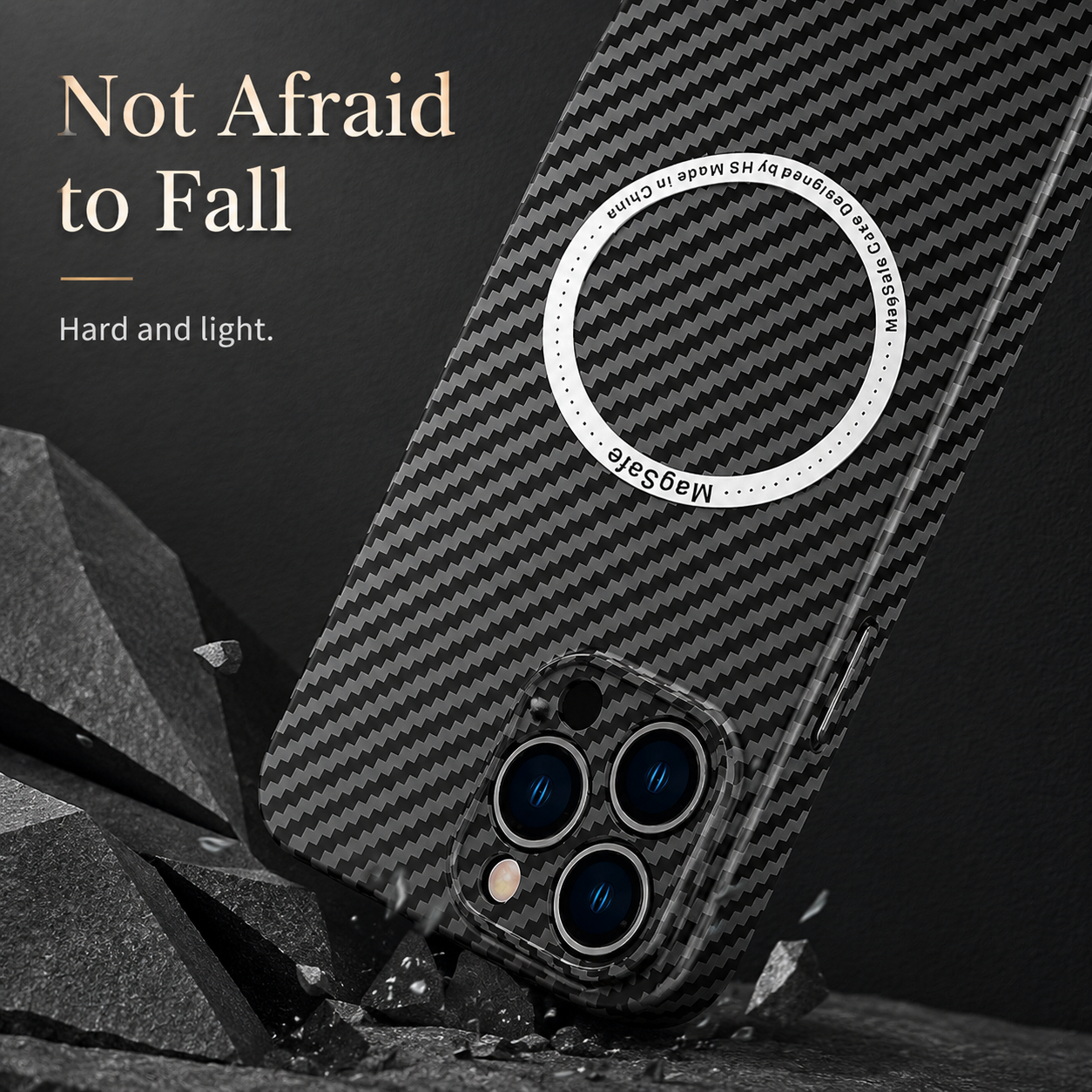 Premium iPhone Case MagSafe Compatible Carbon Fiber Texture Protective Cover Camera Lens Protection Shockproof Ultra Thin Slim Lightweight Design