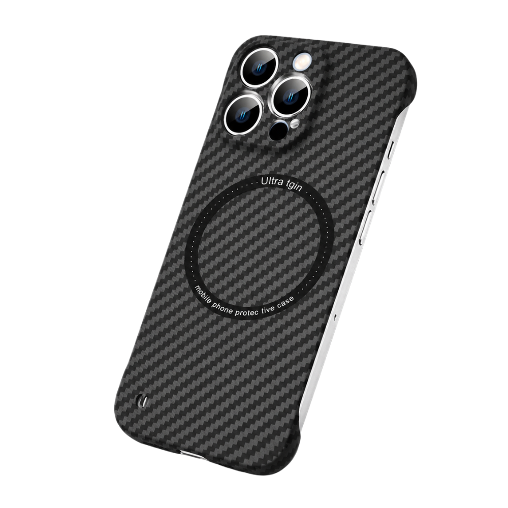 Premium iPhone Case MagSafe Compatible Carbon Fiber Texture Protective Cover Camera Lens Protection Shockproof Ultra Thin Slim Lightweight Design