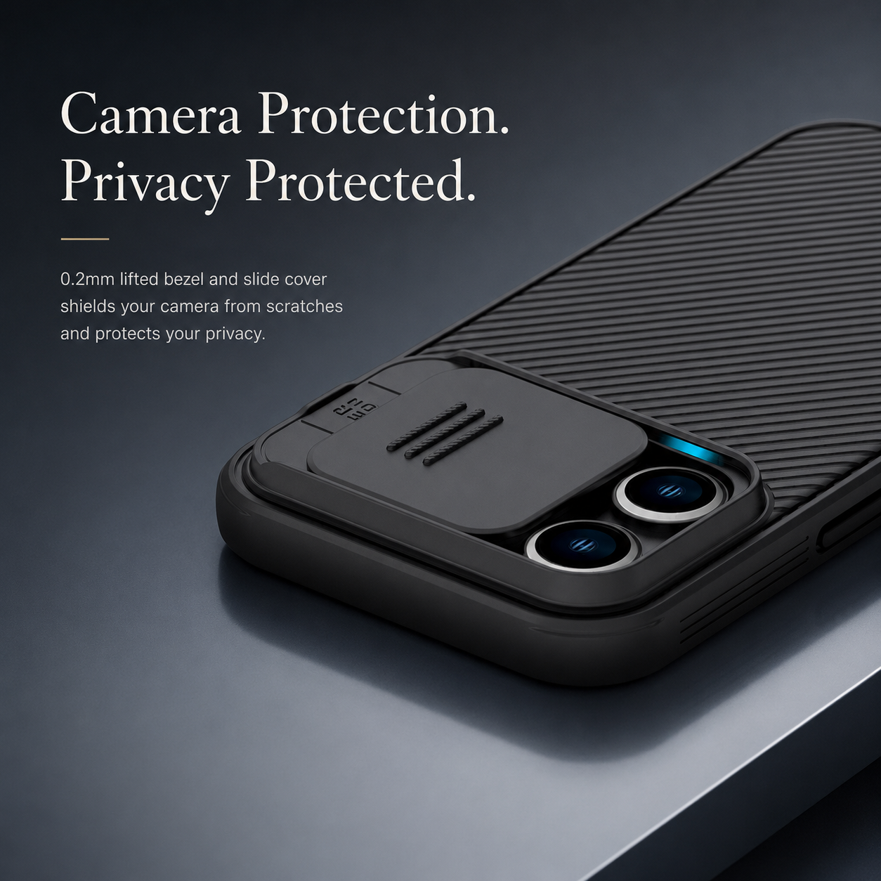 Premium iPhone Case MagSafe Compatible Carbon Fiber Texture Protective Cover Sliding Camera Cover Camera Lens Protection Shockproof Slim Design