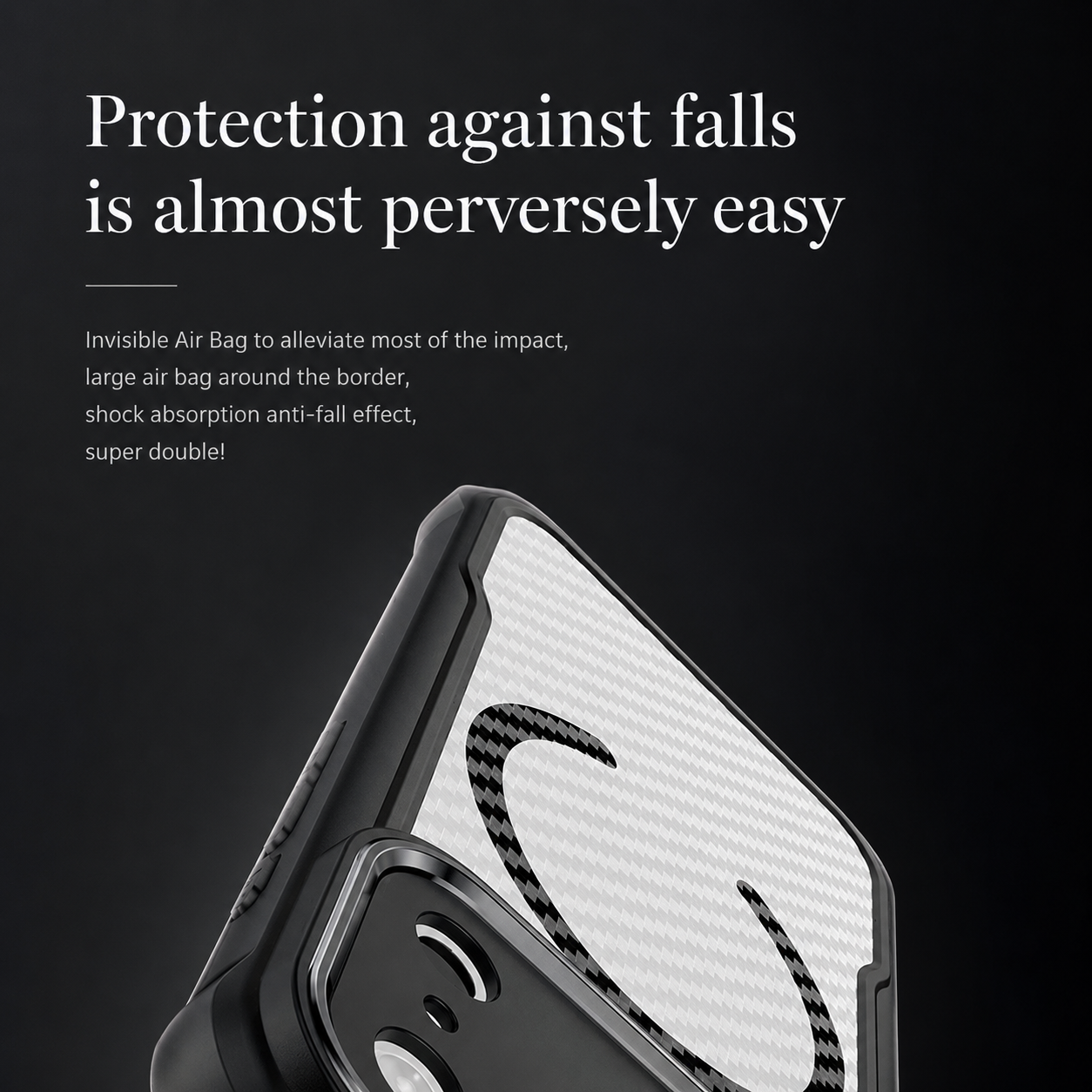 Premium iPhone Case MagSafe Compatible Carbon Fiber Textured Bumper with Camera Lens Protection, Shockproof Non Slip Grip, Durable Everyday Design