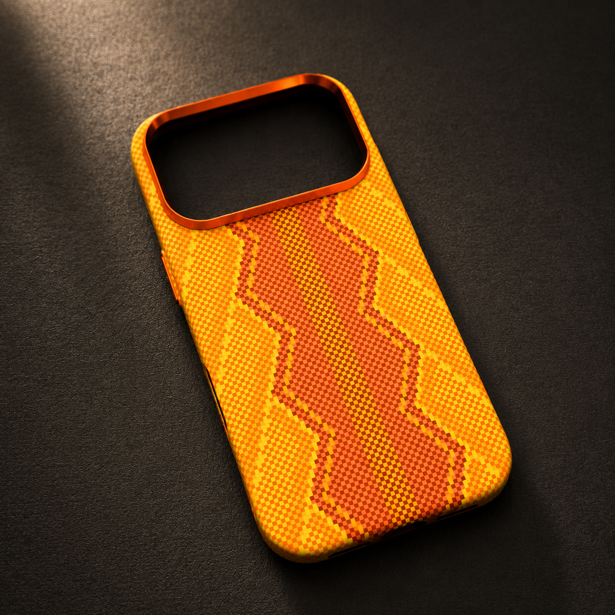 Premium iPhone Case MagSafe Compatible Carbon Fiber Textured Design with Camera Lens Protection, Shockproof Anti Scratch Surface, Slim PC Back Construction