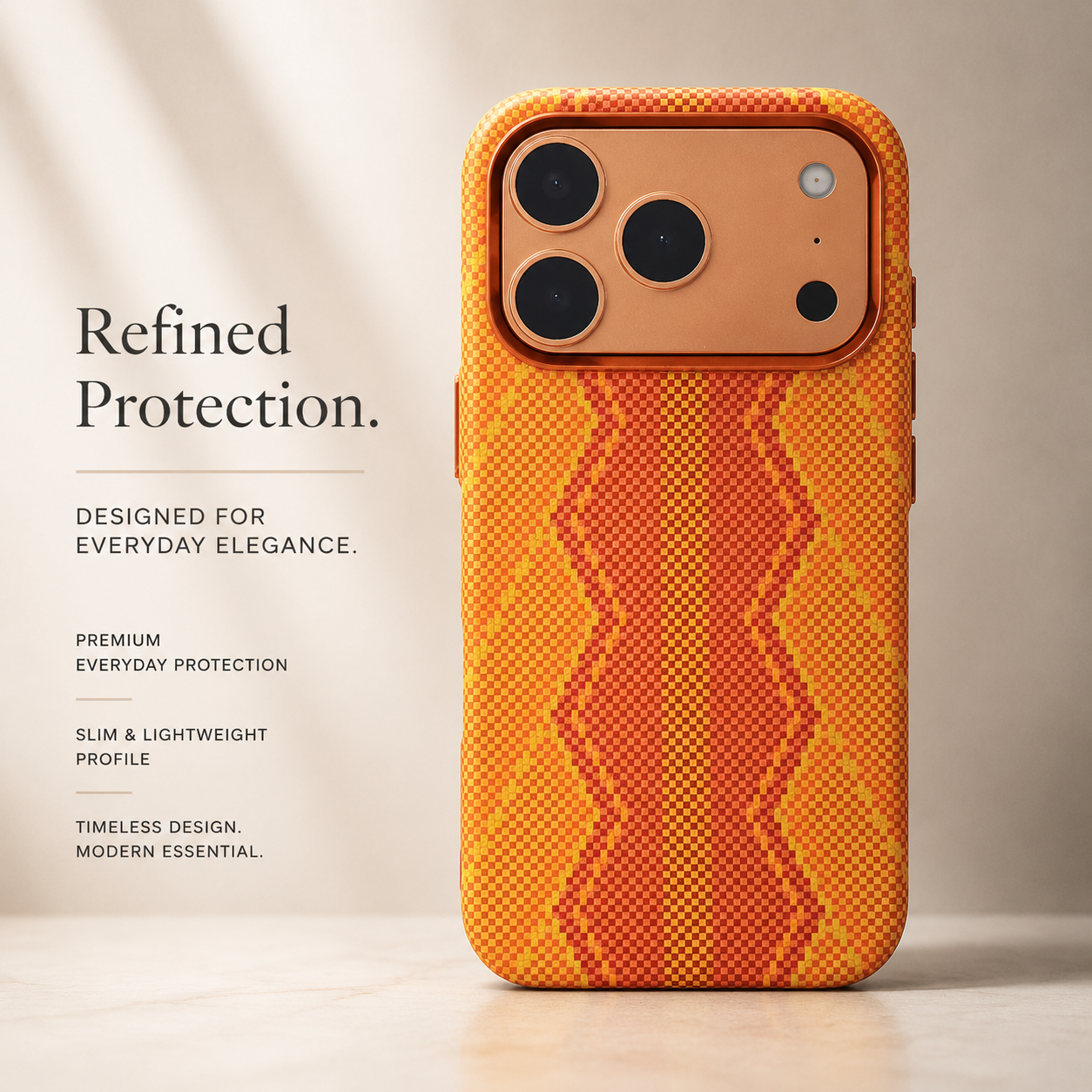 Premium iPhone Case MagSafe Compatible Carbon Fiber Textured Design with Camera Lens Protection, Shockproof Anti Scratch Surface, Slim PC Back Construction
