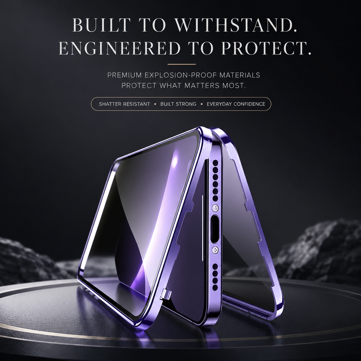 Premium iPhone Case MagSafe Compatible Double Sided Tempered Glass Protective Cover 360 Full Body Camera Lens Protection Shockproof Metal Frame Slim Design