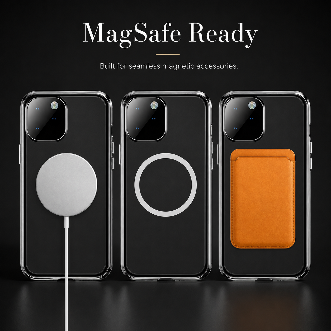Premium iPhone Case MagSafe Compatible Double Sided Tempered Glass Protective Cover 360 Full Body Camera Lens Protection Shockproof Metal Frame Slim Profile