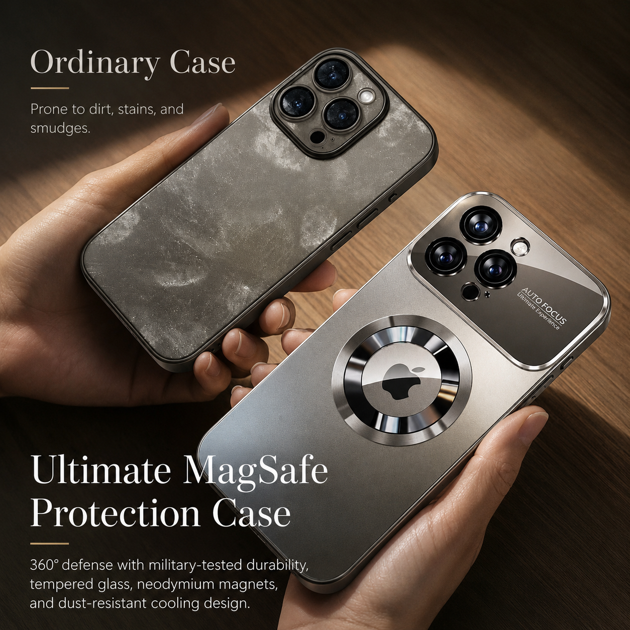 Premium iPhone Case MagSafe Compatible Electroplated Glass Protective Cover Camera Lens Protection Shockproof Reflective Hard Back Slim Design
