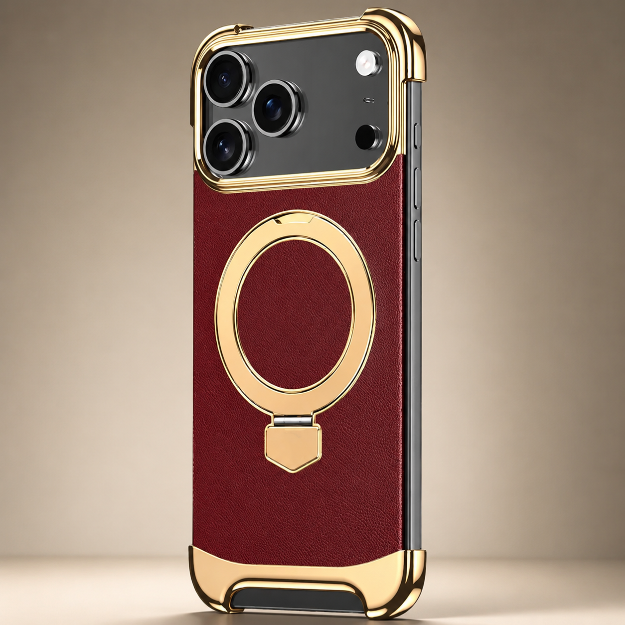 Premium iPhone Case MagSafe Compatible Frameless Magnetic Cover Ultra Thin Leather Back Metal Bumper Kickstand Shockproof Camera Lens Guard Design