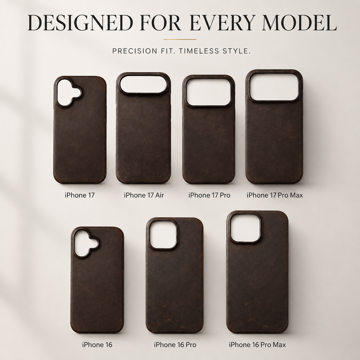 Premium iPhone Case MagSafe Compatible Genuine Cowhide Leather Cover Camera Lens Protection Shockproof Full Back Protective Design Retro Magnetic Style